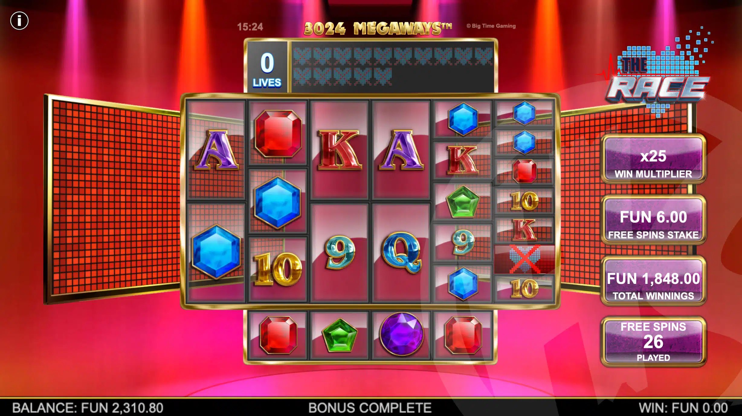 The Race Megaways Free Spins