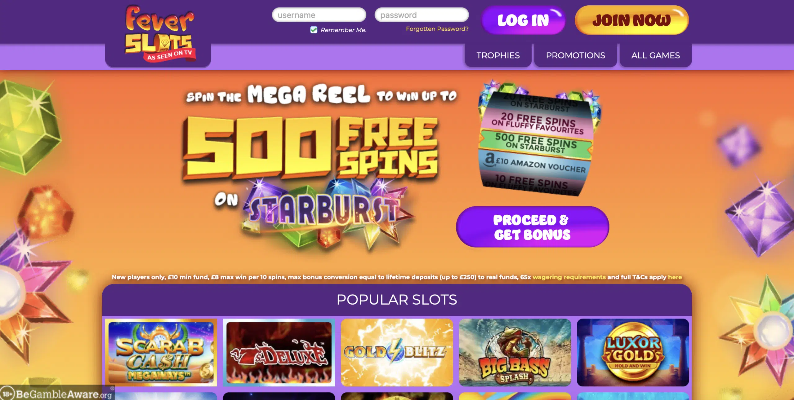 Fever Slots Homepage