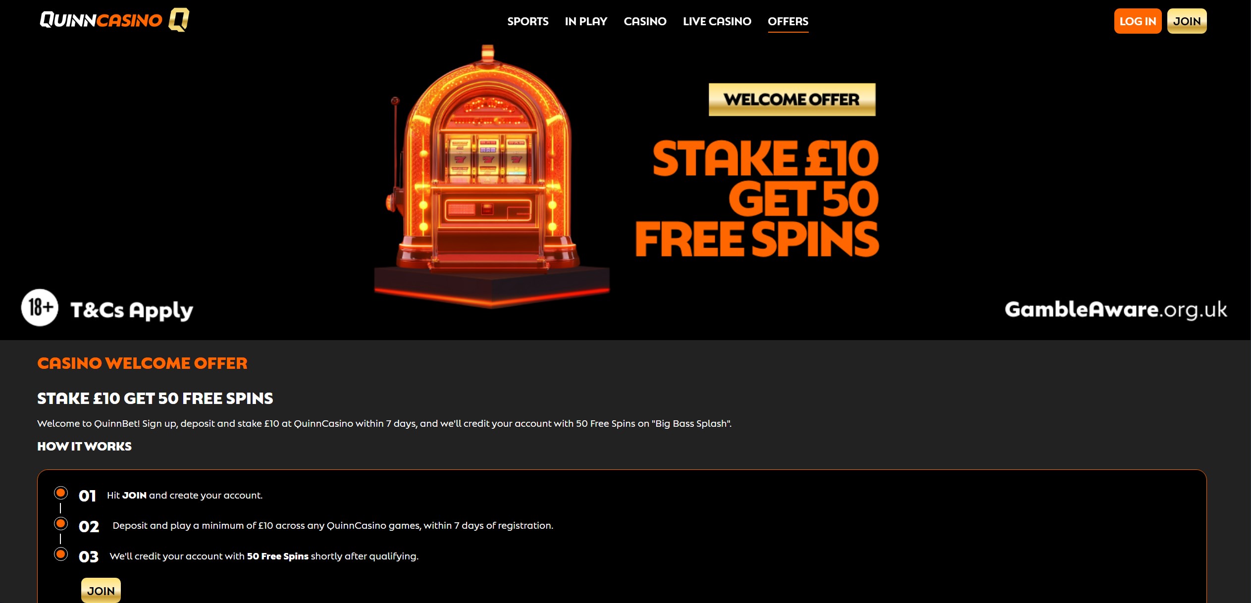 QuinnCasino Welcome Bonus