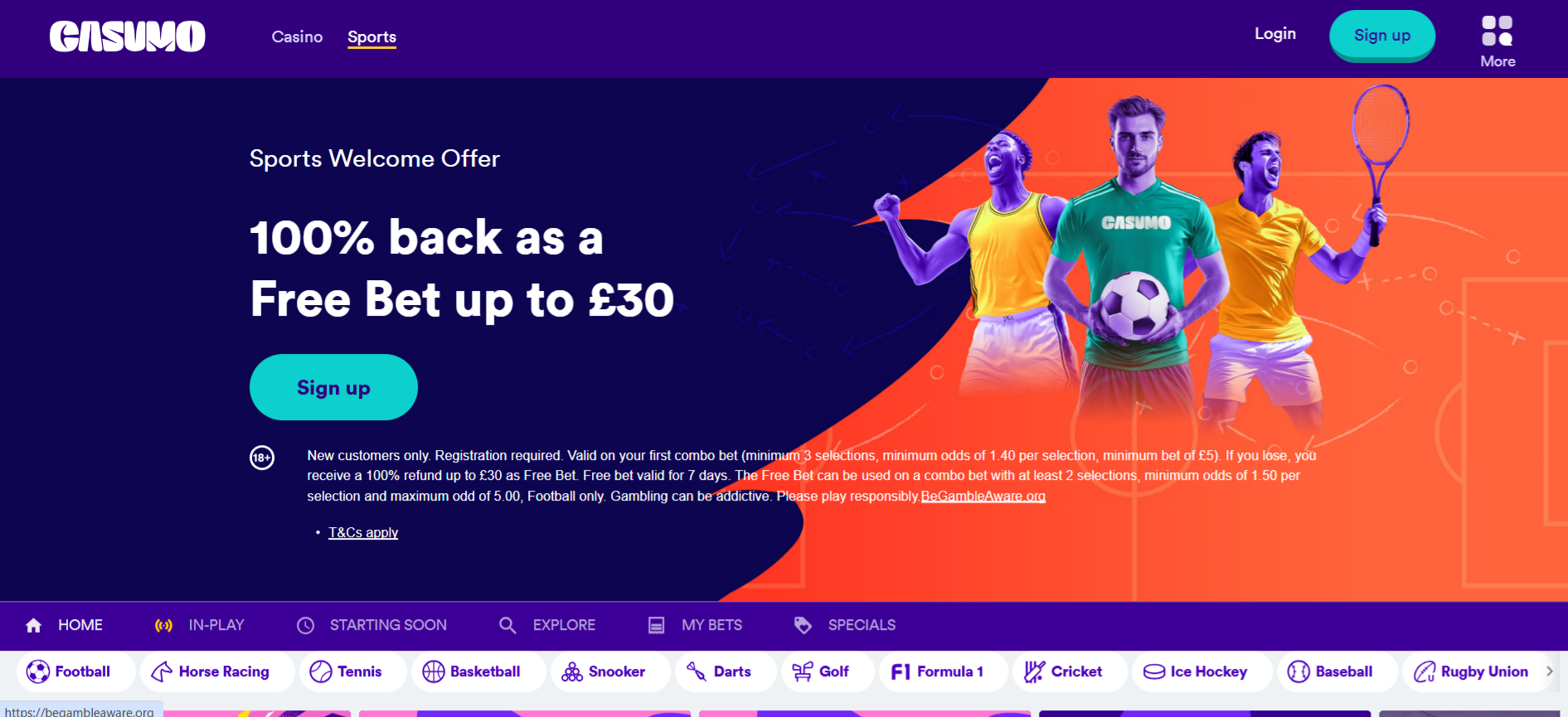 Casumo Sports Page