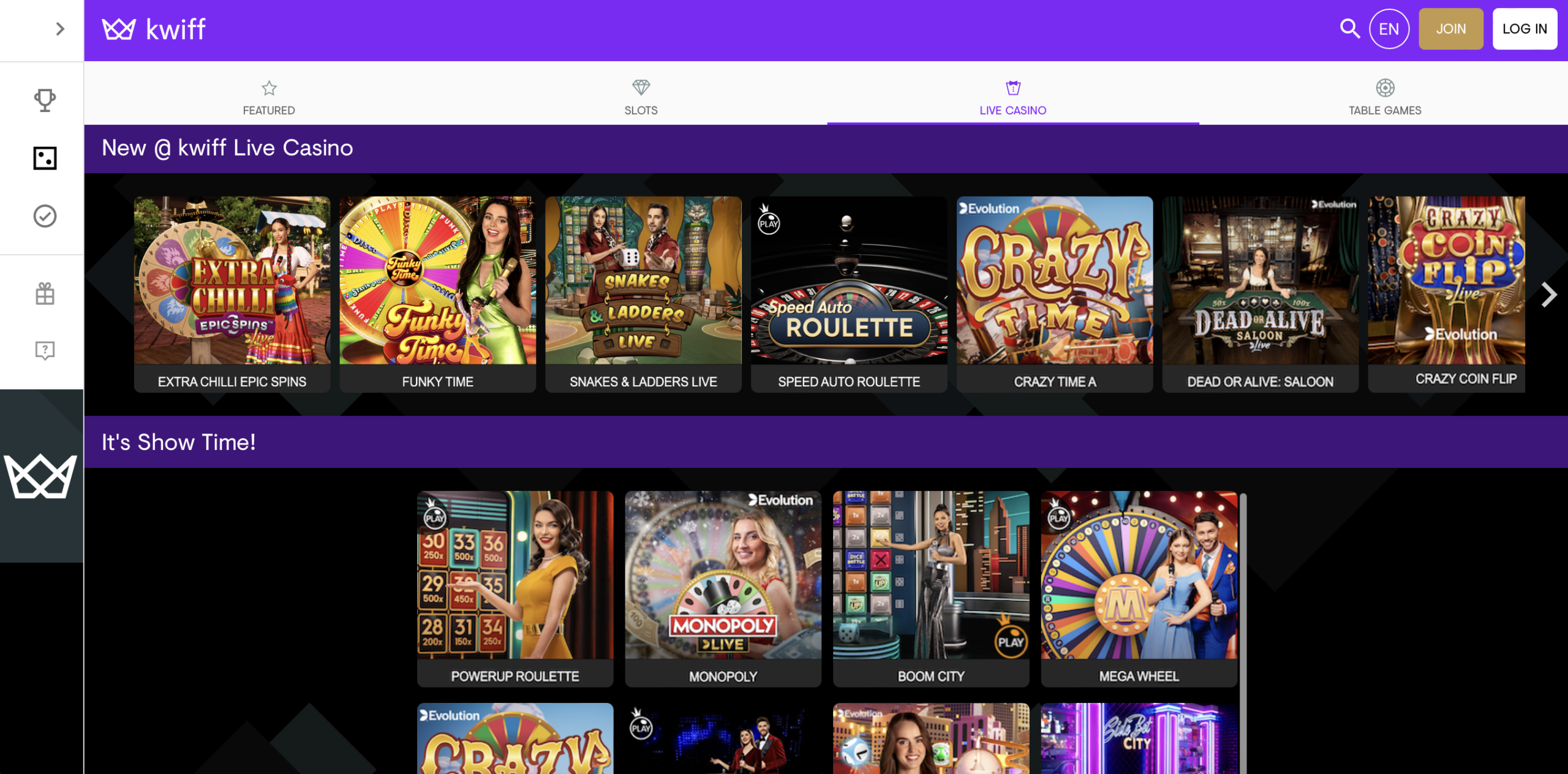 Kwiff Live Casino