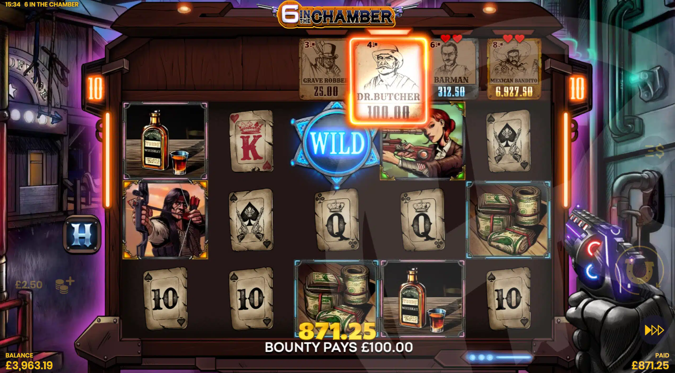 6 In The Chamber Free Spins - Hunter Mode