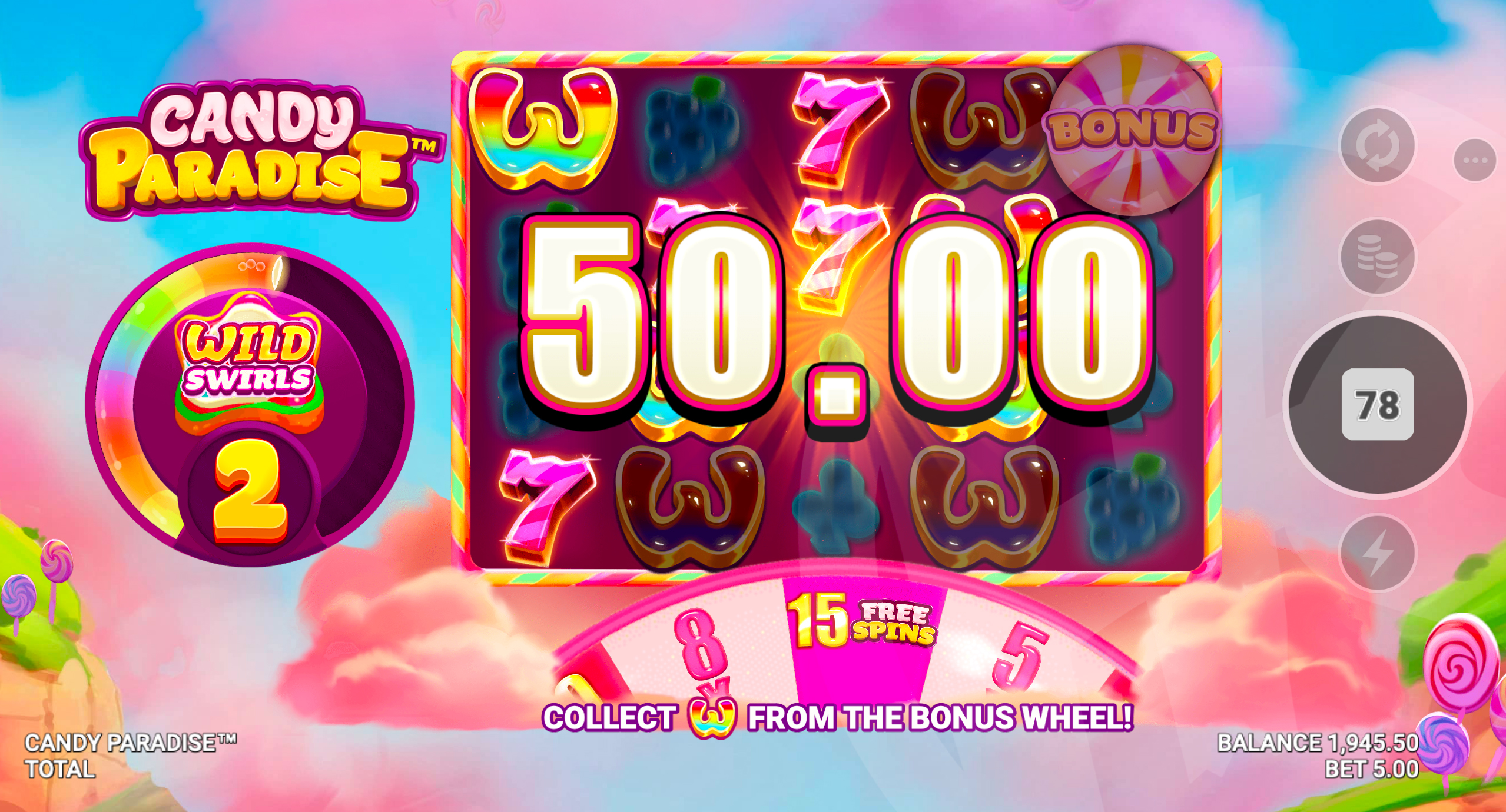 Candy Paradise Offers Players 30 Fixed Win Lines
