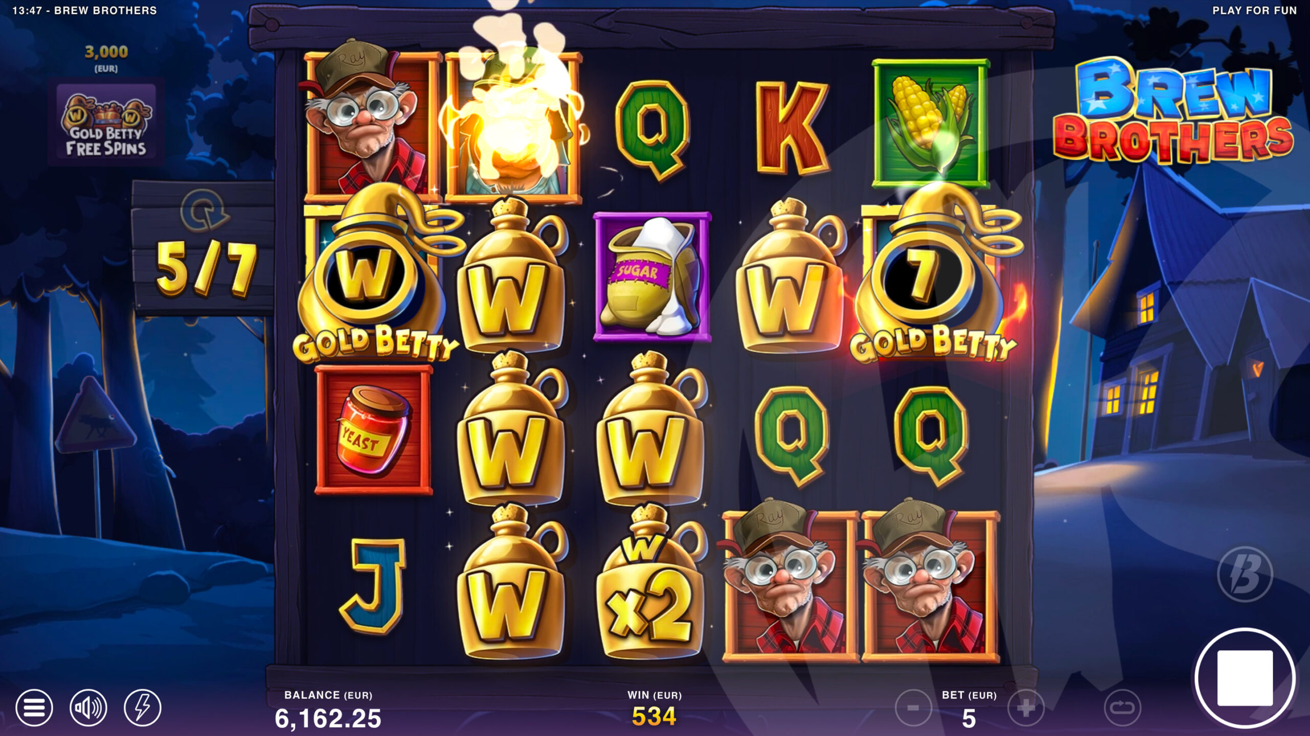Each Gold Betty Can Add up to 9 Wild Symbols to Reels 2-5 at Once
