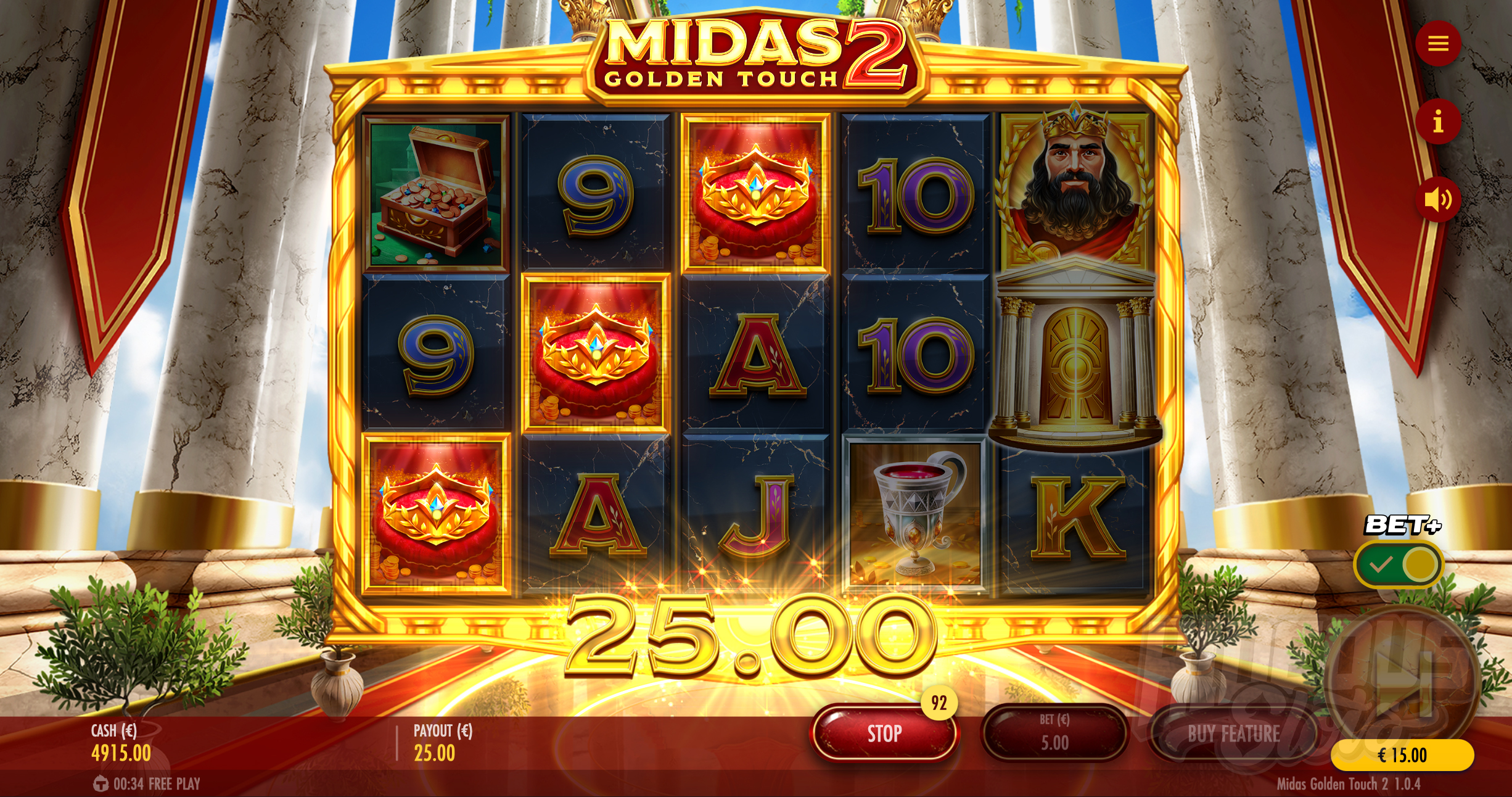 Midas Golden Touch 2 Offers Players 15 Fixed Win Lines