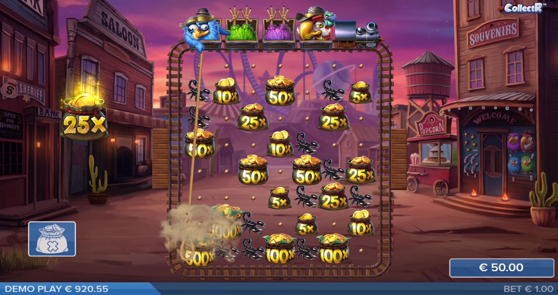 Collect big values in the Coin Game feature...just don't lasso a scorpion!