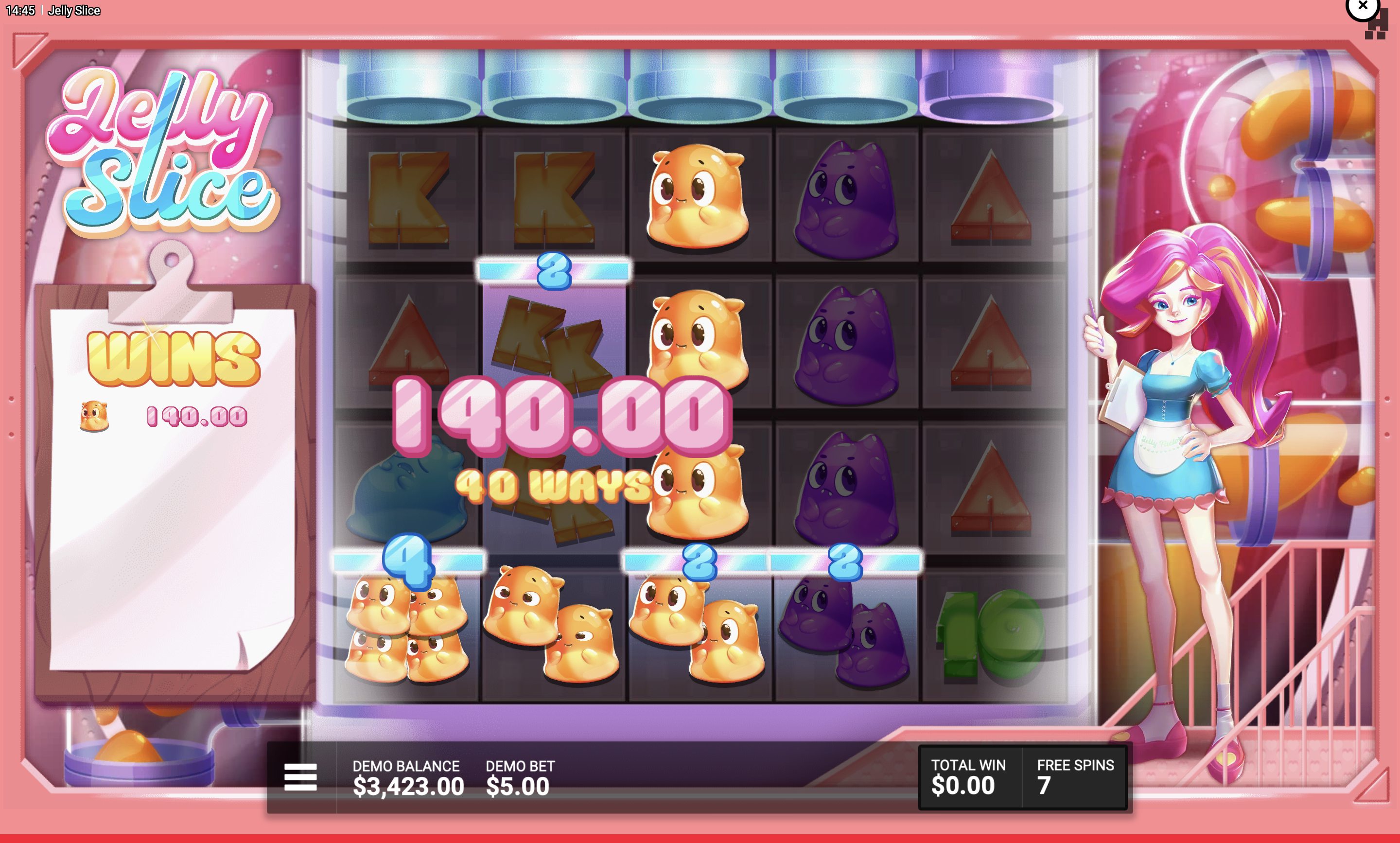 Jelly Slice Bonus Freespins Allow a Greater Chance of Landing "Slicers" for Bigger Wins