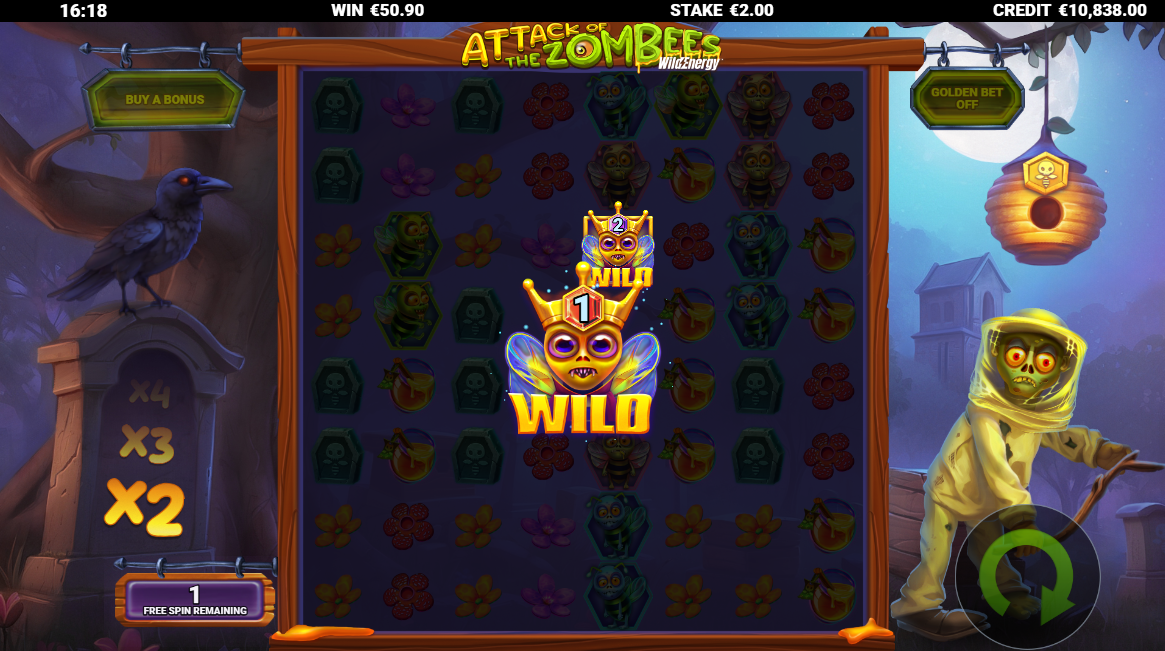 Attack of the Zombees WildEnergy Free Spins