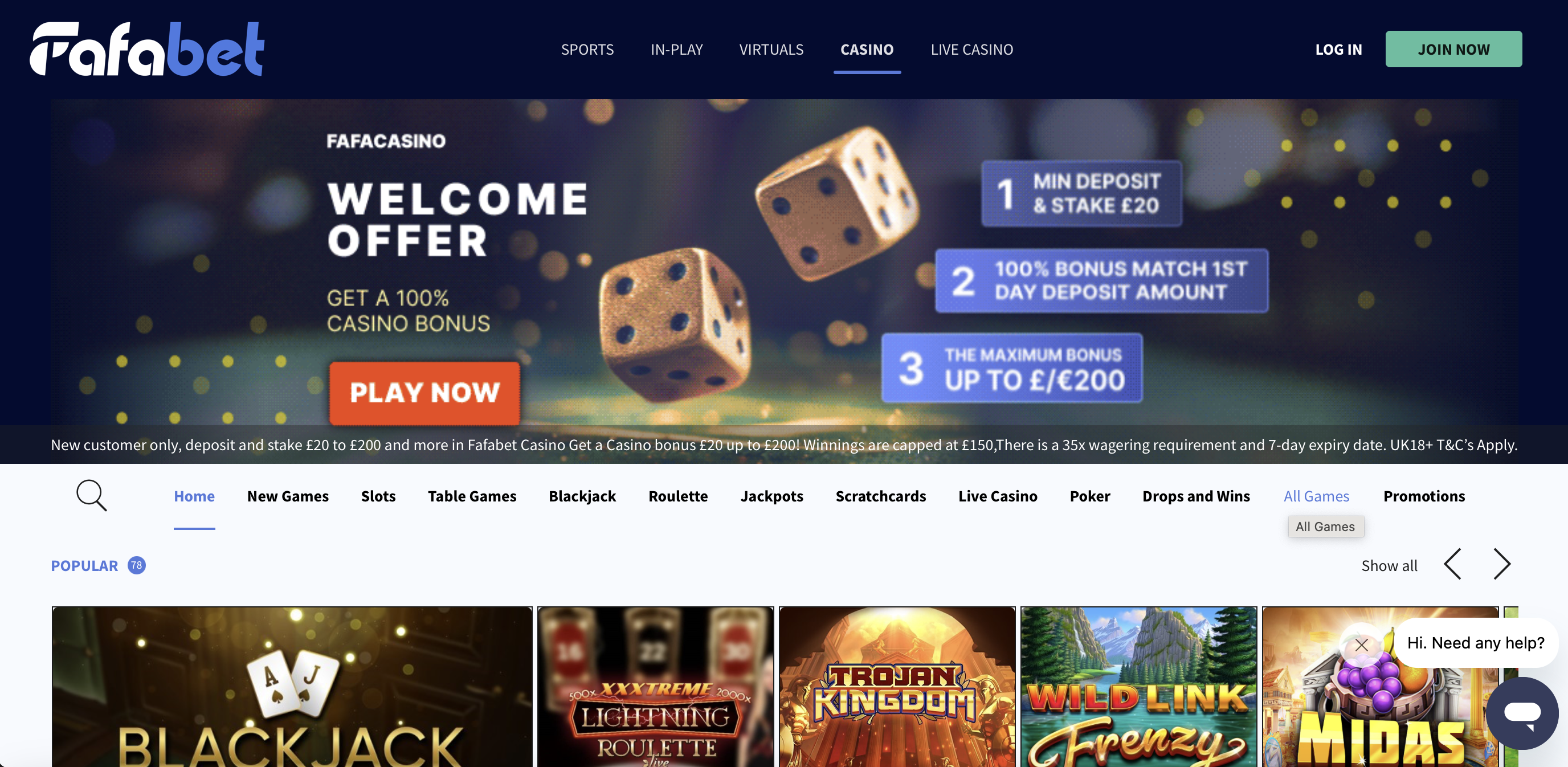 Fafabet Homepage