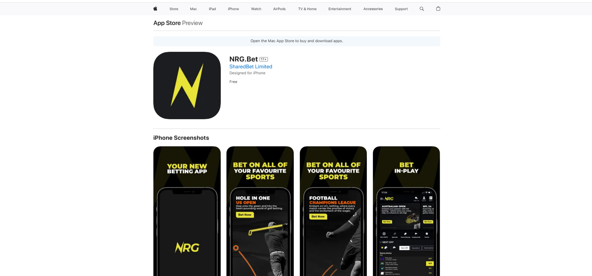NRG.BET Mobile App For iOS