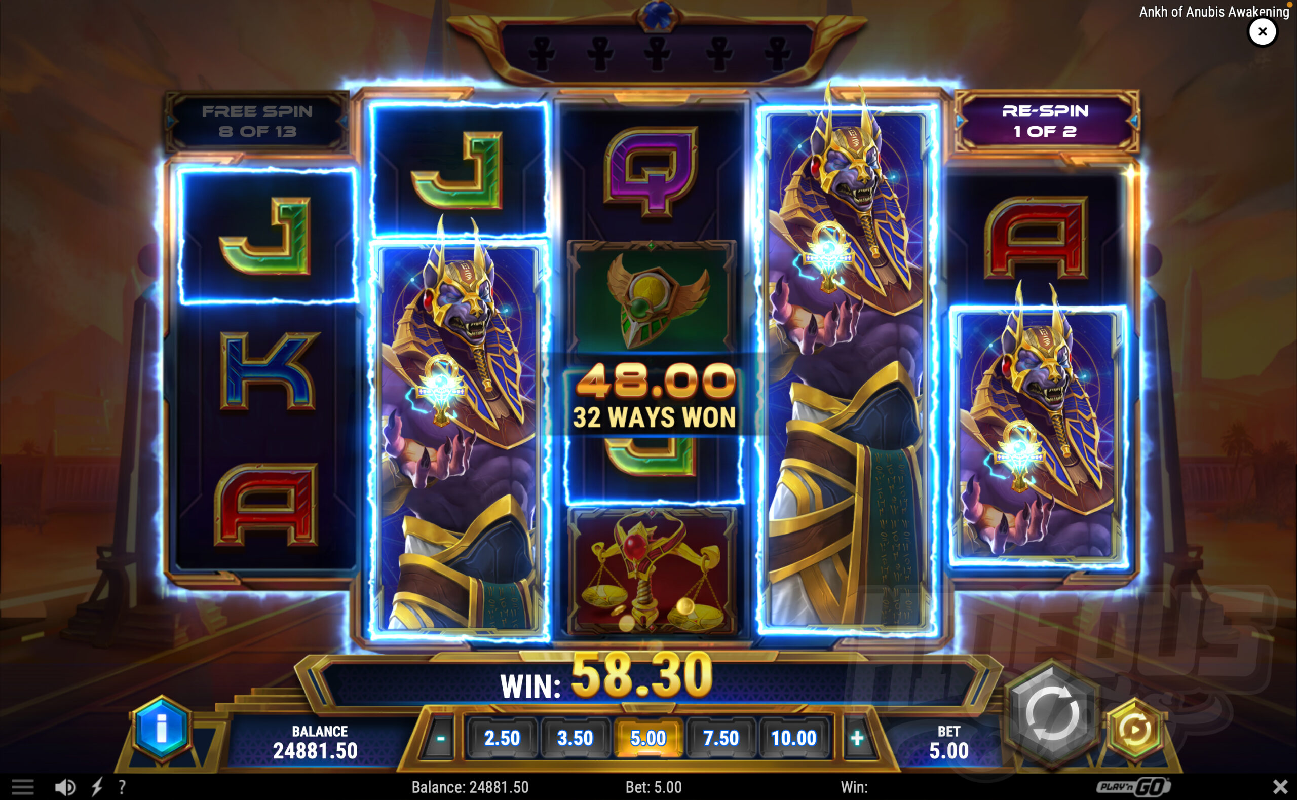 Ankh of Anubis Awakening Free Spins