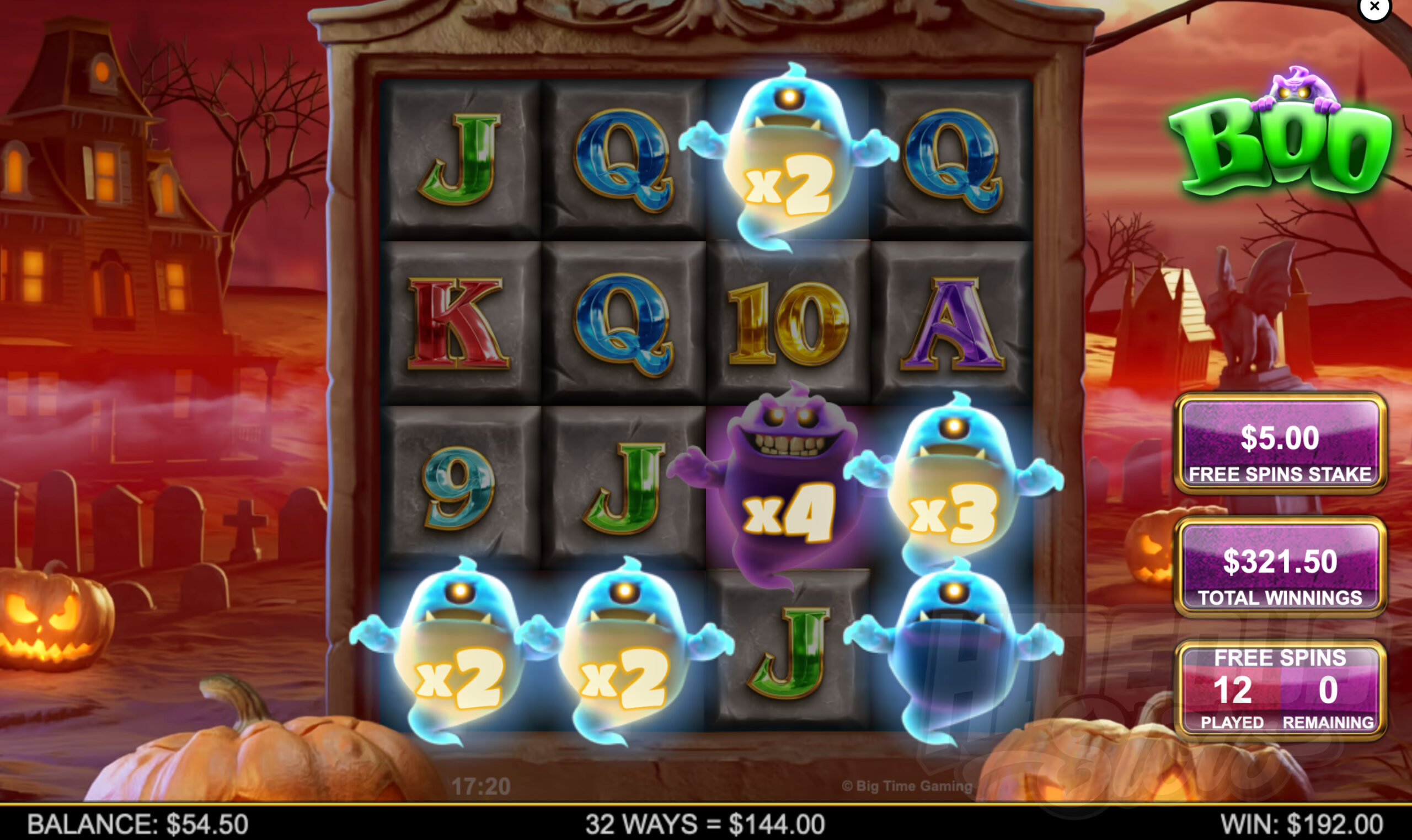 Multipliers Only Apply to Ghost Symbols and Wild Symbols During Free Spins