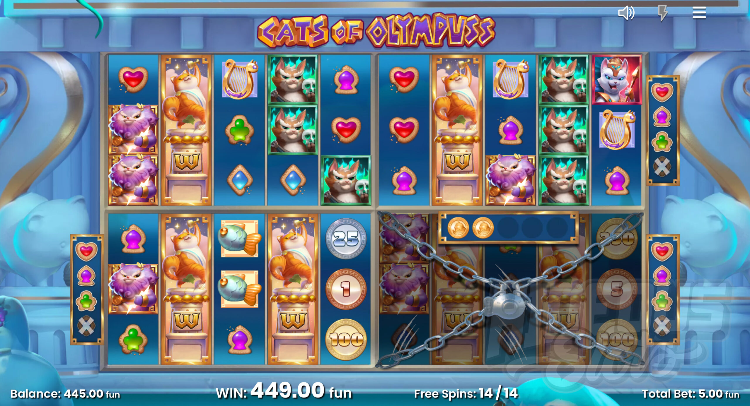 Cats of Olympuss Free Spins Feature