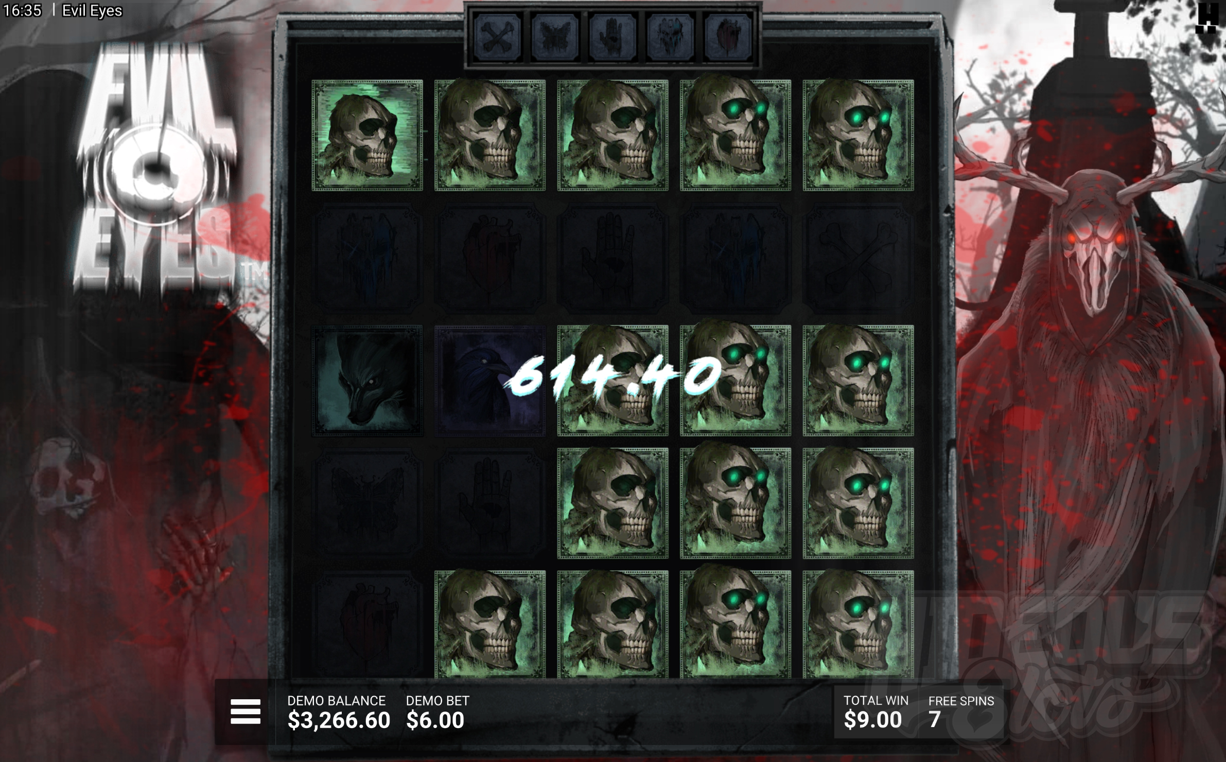 During The Graveyard Bonus Feature Any Low Symbols Spread By the Evil Spread Mechanic Will Not Appear in Future Spins