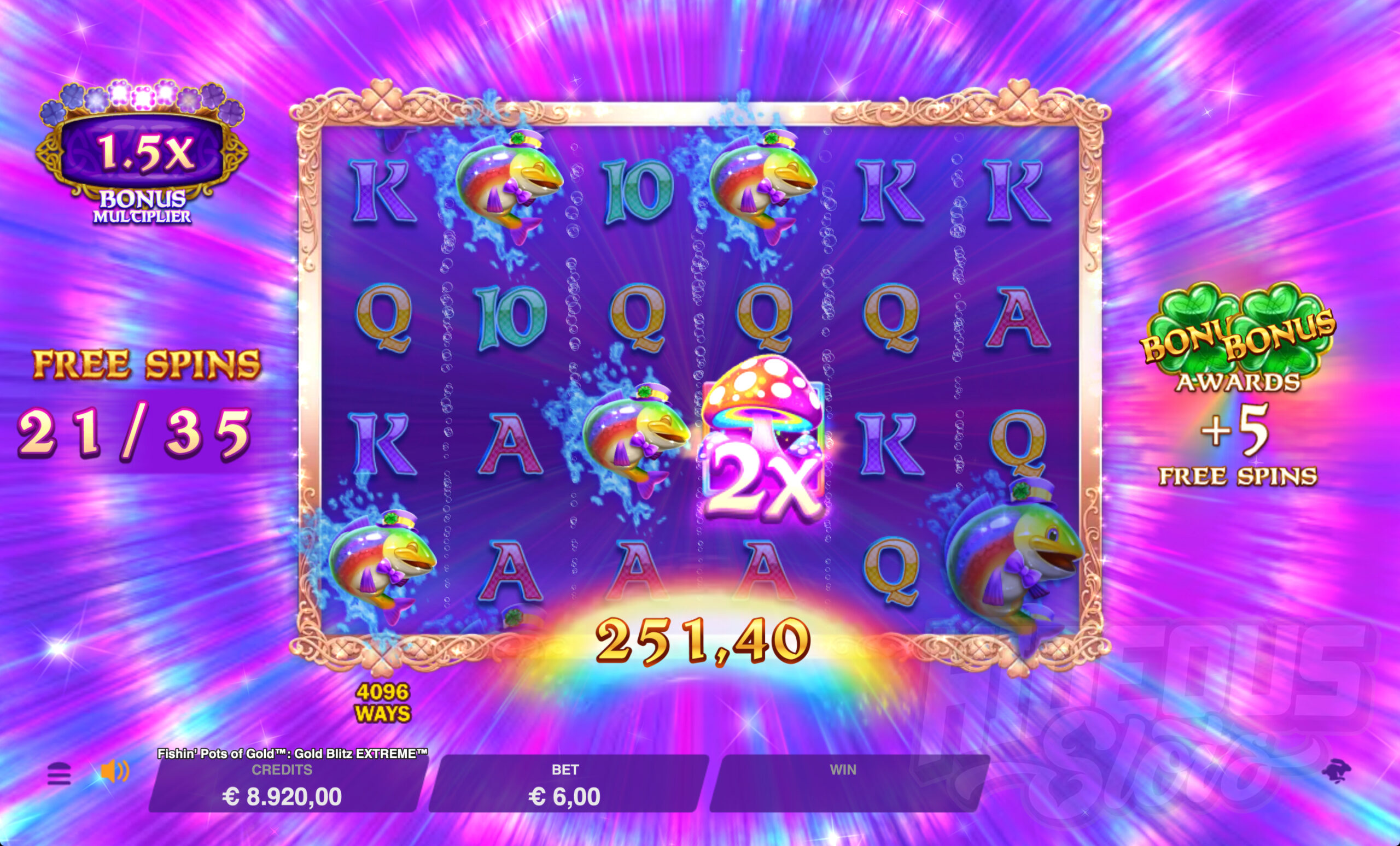 Wild Symbols Have Multipliers of x2, x3 or x5 Attached During the Free Spins Bonus