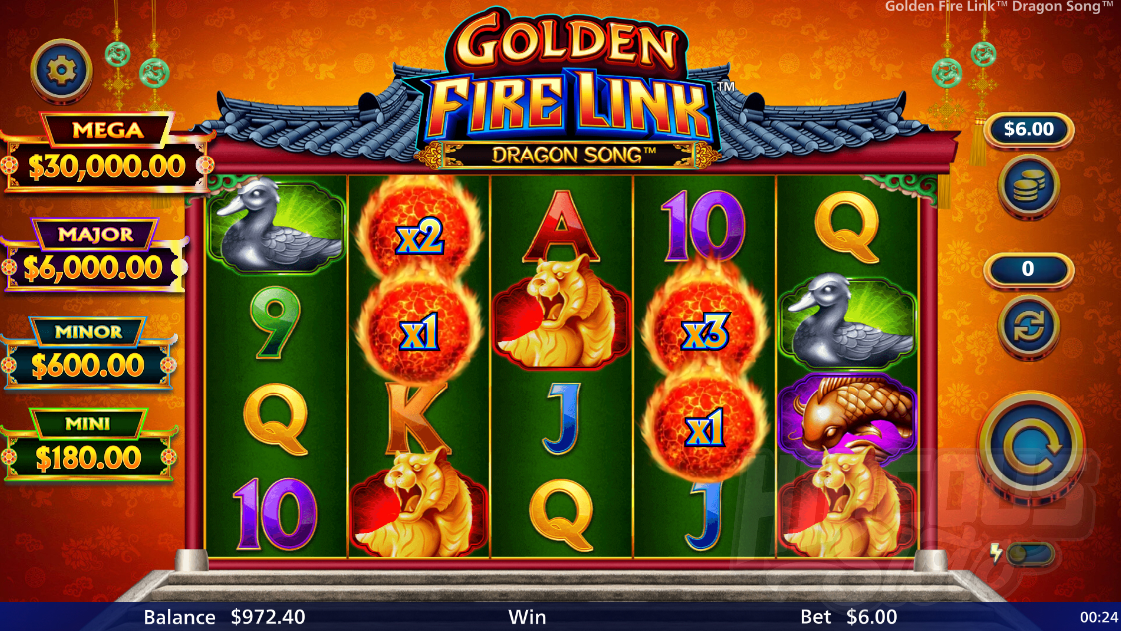 Land 4 or More Cash Values to Trigger the Golden Fire Link Feature