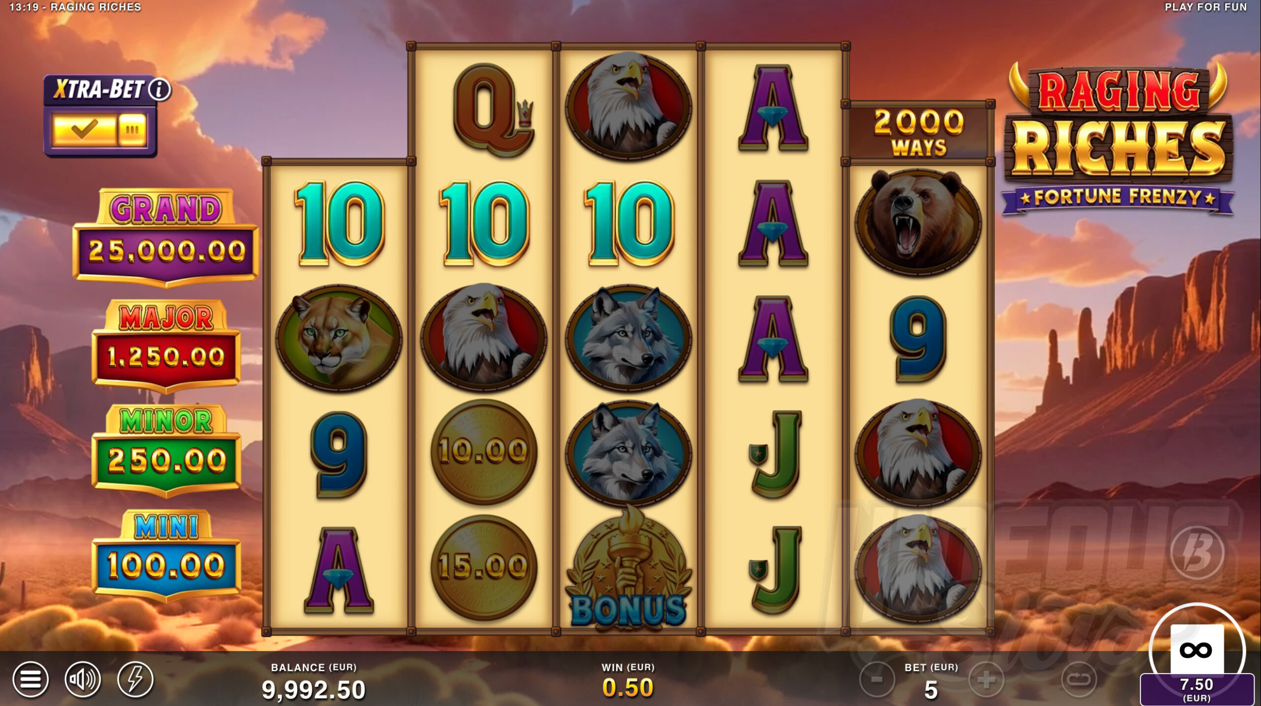 Raging Riches Offers Players a Default 2,000 Bet Ways