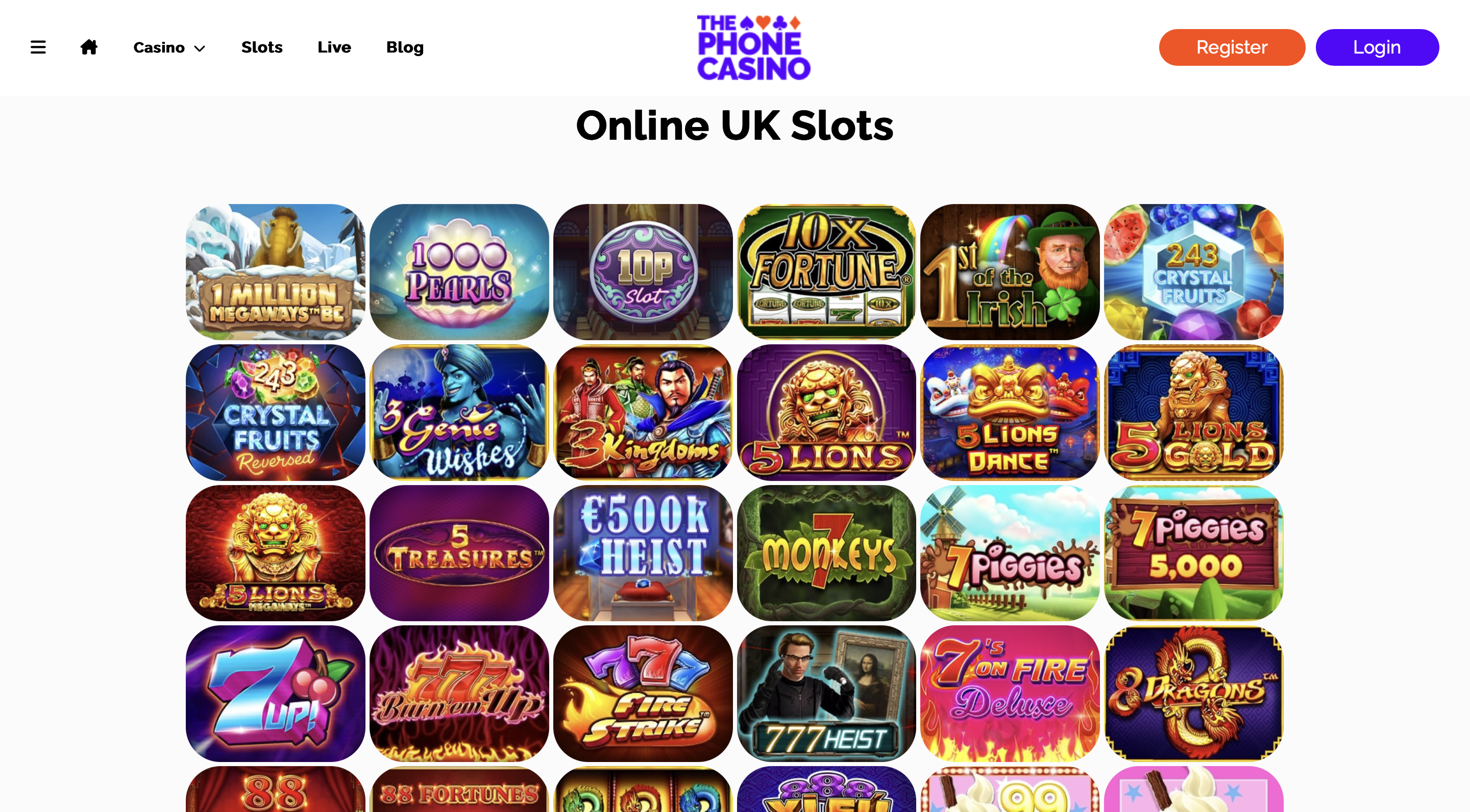 The Phone Casino Game Selection