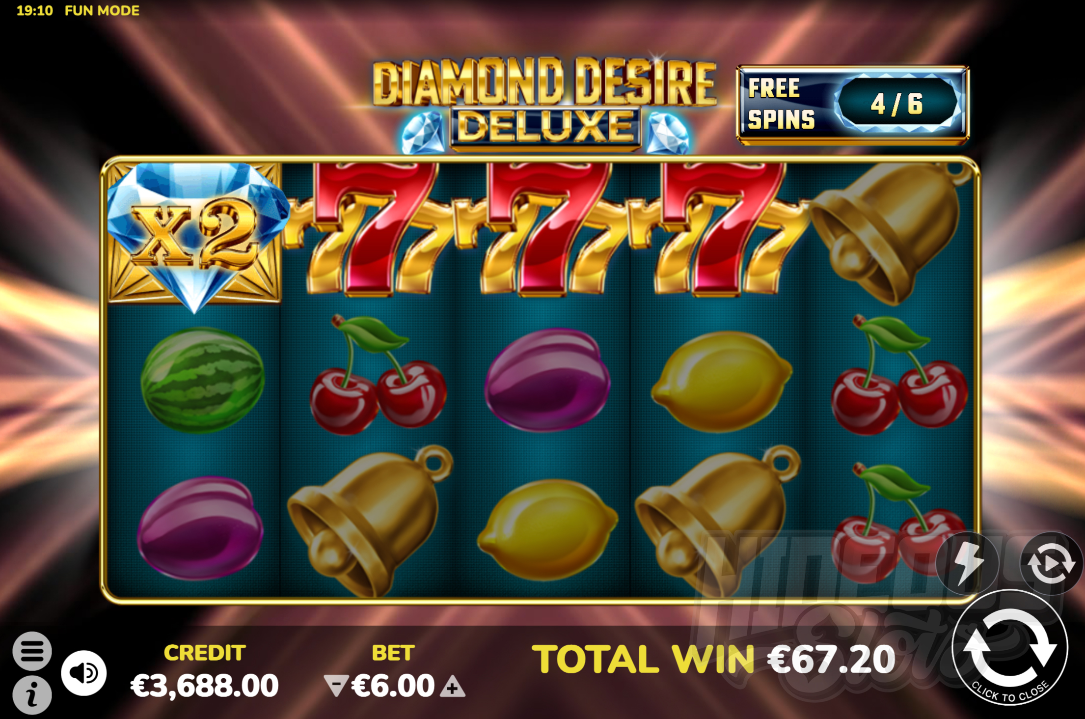 Diamond Desire Deluxe Free Spins Feature