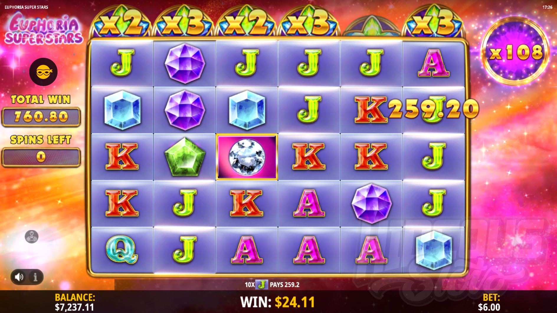 Euphoria Super Stars Free Spins