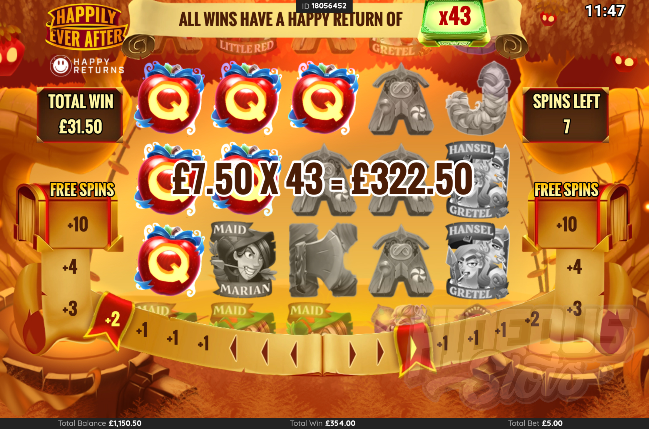 Happily Ever After Free Spins Bonus Game