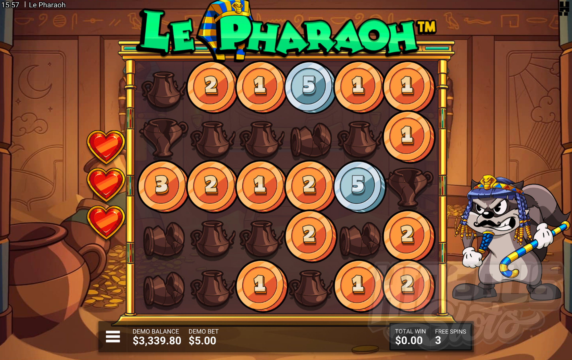 Le Pharaoh Lost Treasures Bonus Game