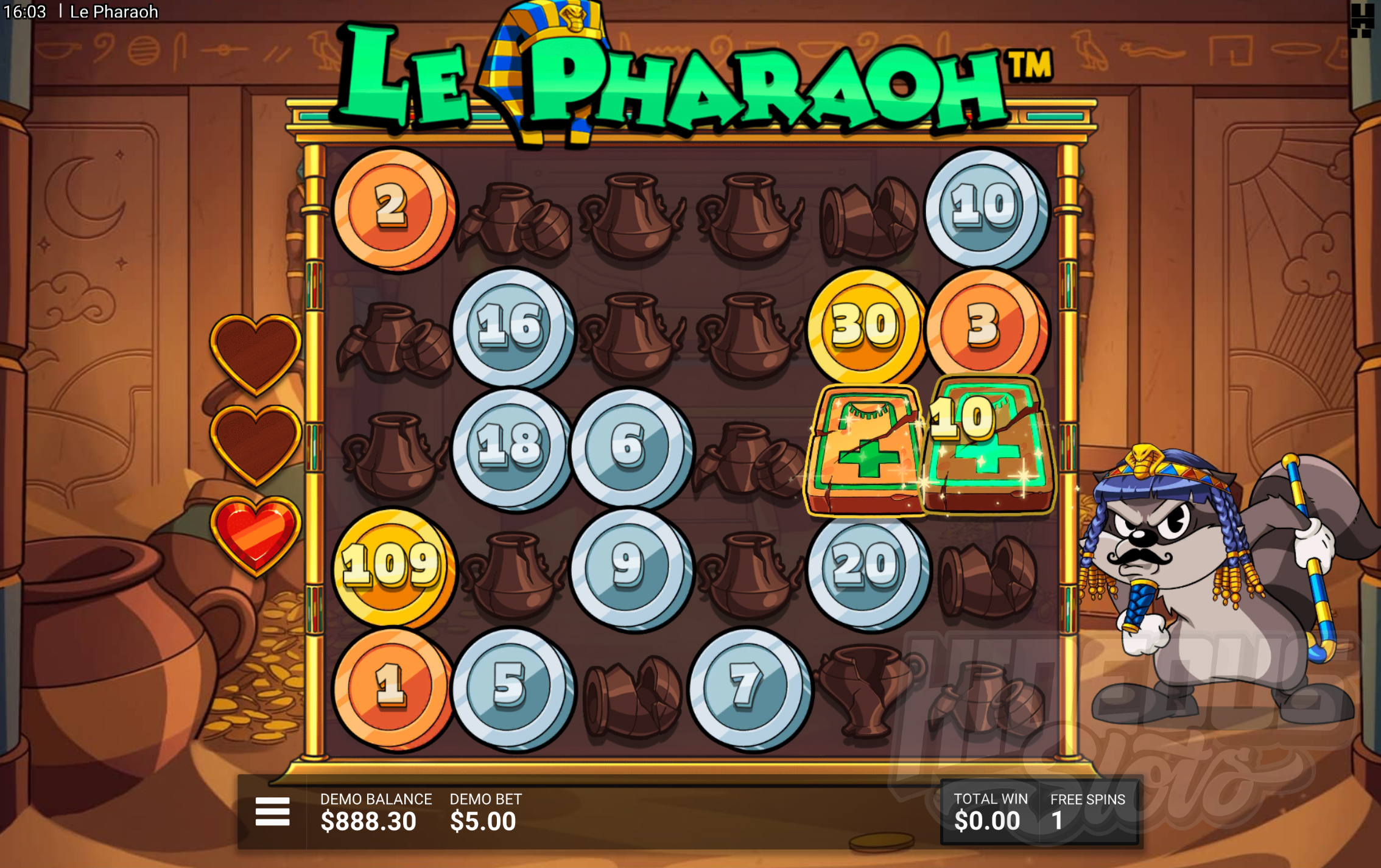 Le Pharaoh Super Lost Treasures Bonus Game