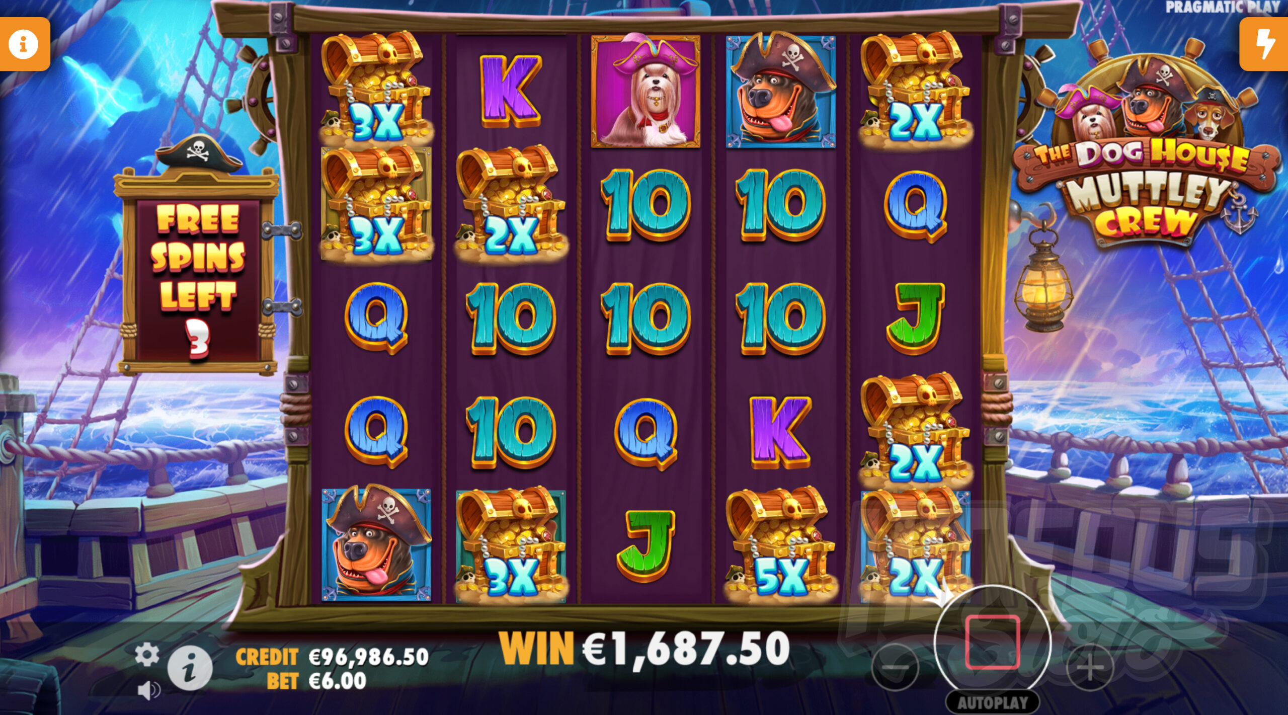 During Free Spins Wild Symbols Also Contain Multipliers up to 10x