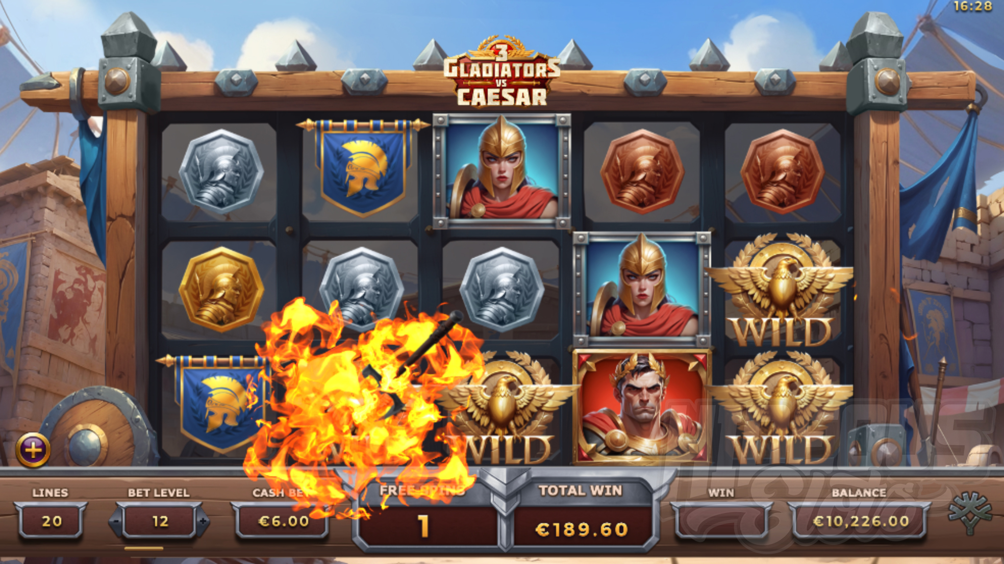 3 Gladiators vs Caesar Free Spins - Challenge Mode