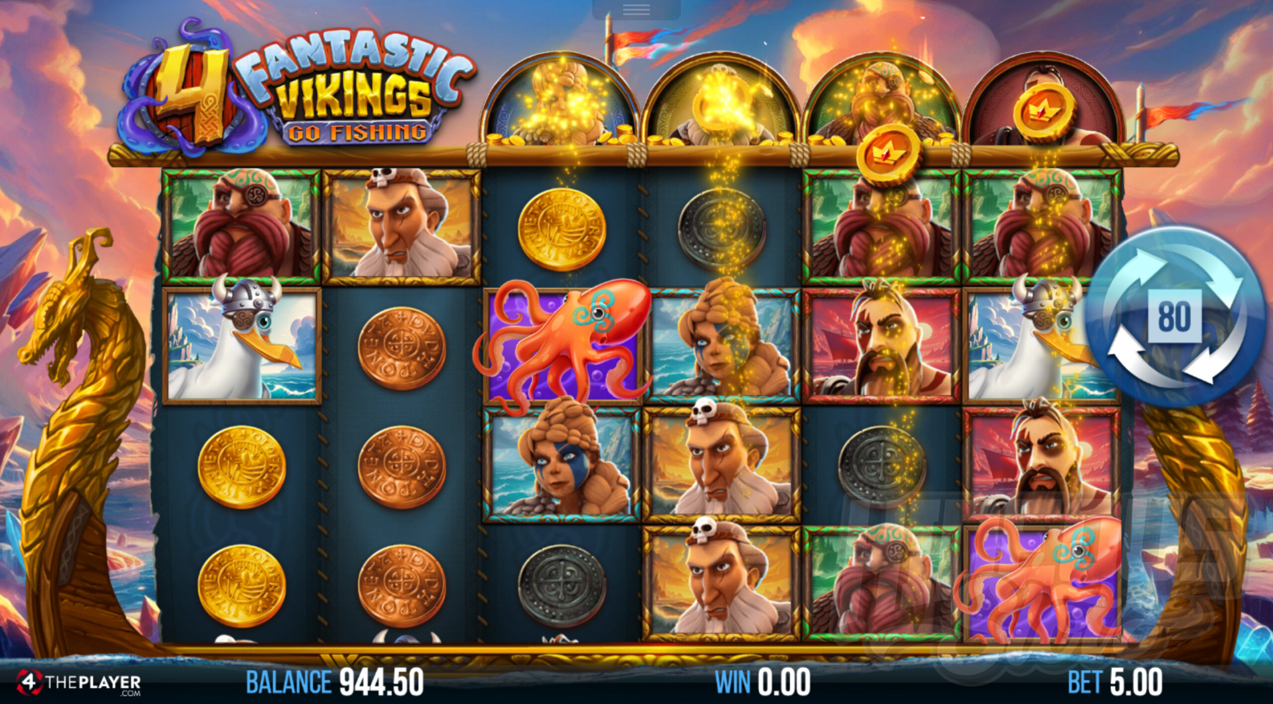 Vikings Collect Coins From Their Reel for a Chance to Trigger the Fighting Respins Feature