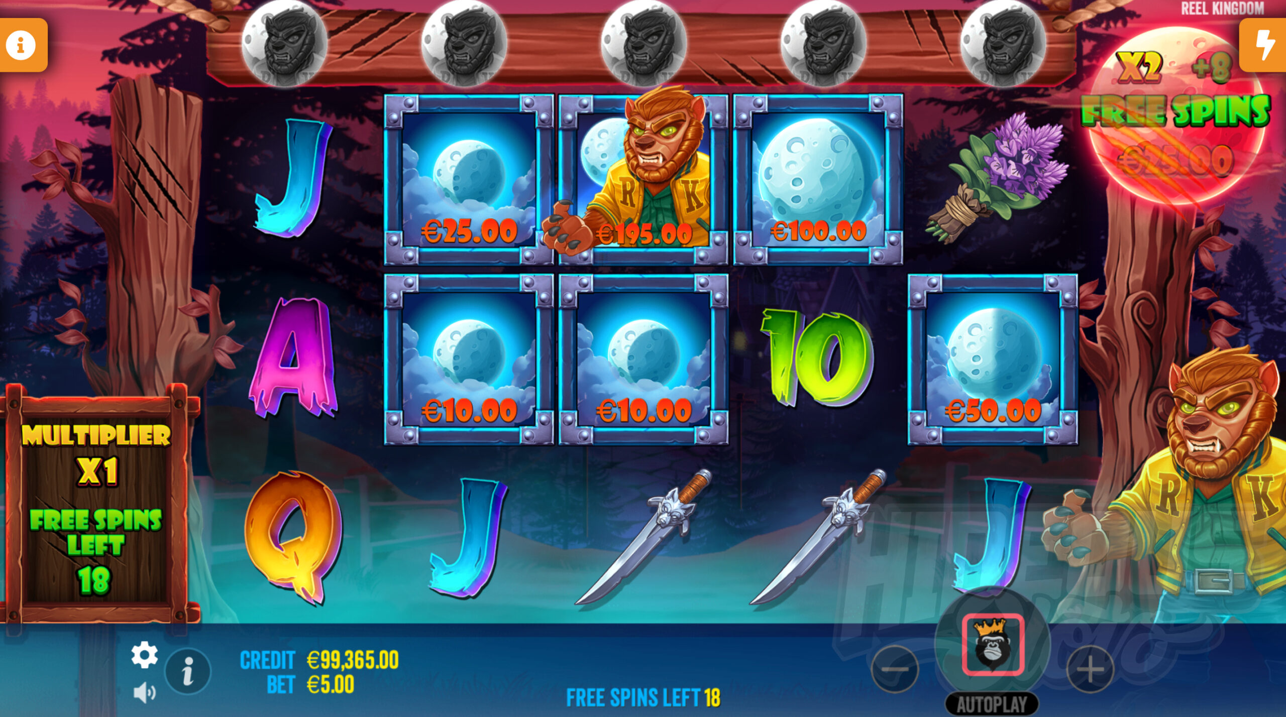 Wild Symbols Collect the Value of all Moon Paying Money Symbols During Free Spins