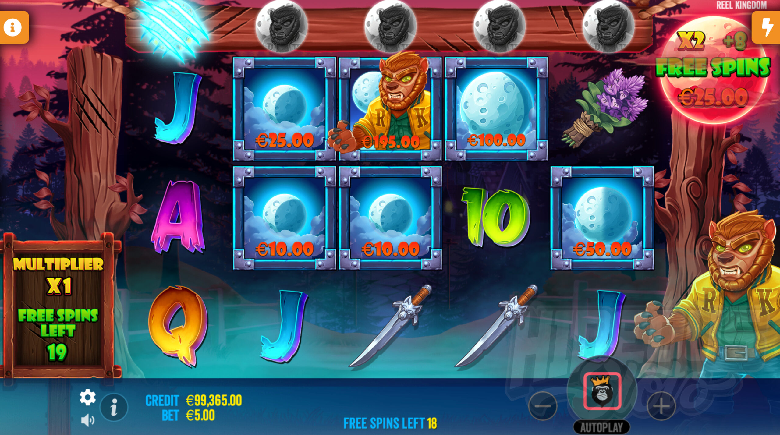 All Wild Symbols are Collected Above the Reels During Free Spins