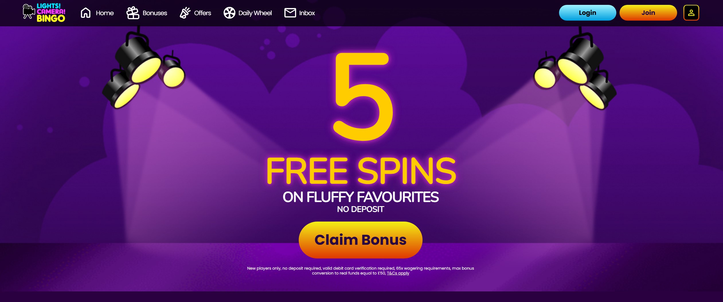 Lights Camera Bingo Homepage