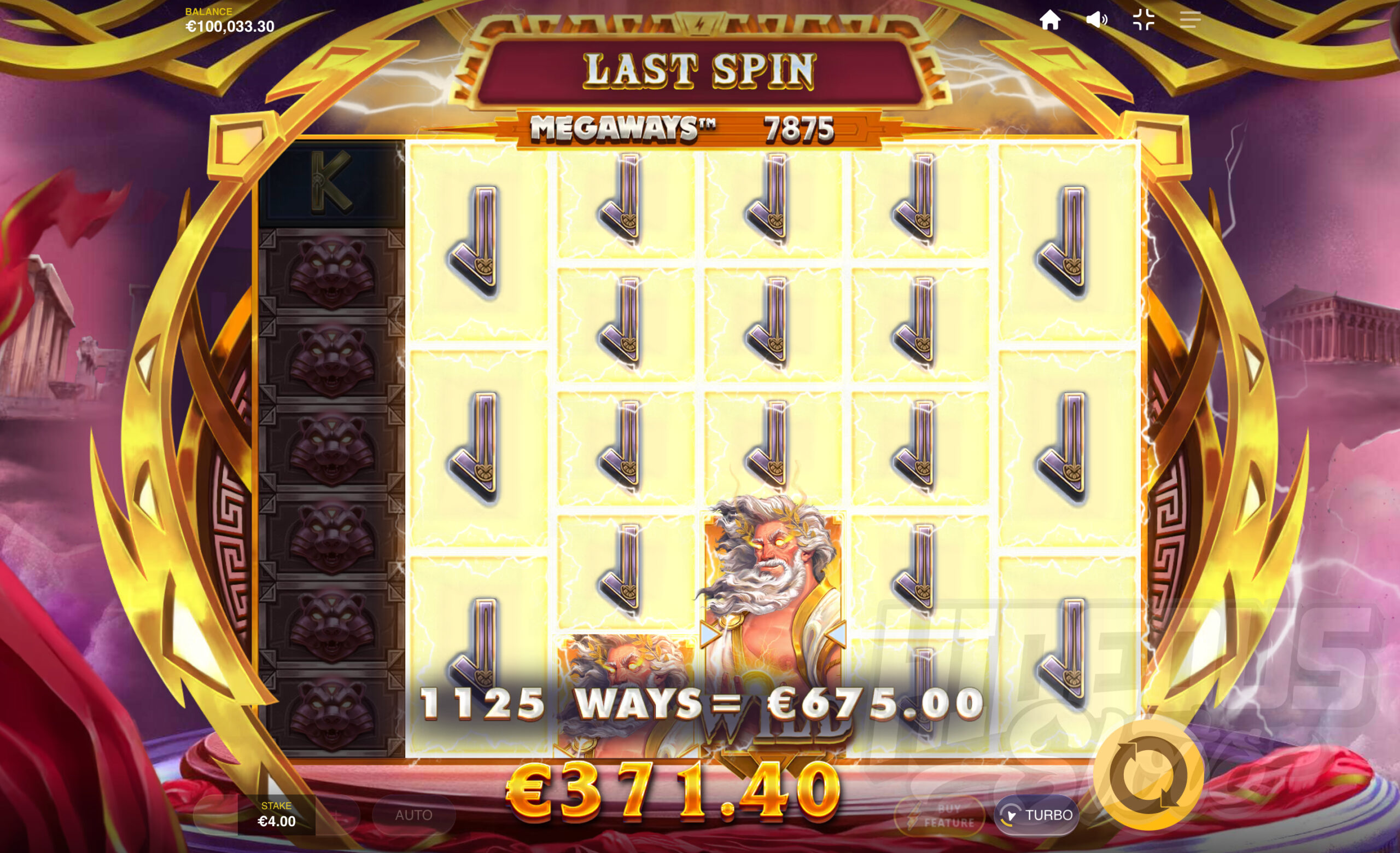 Zeus Lightning Megaways Free Spins