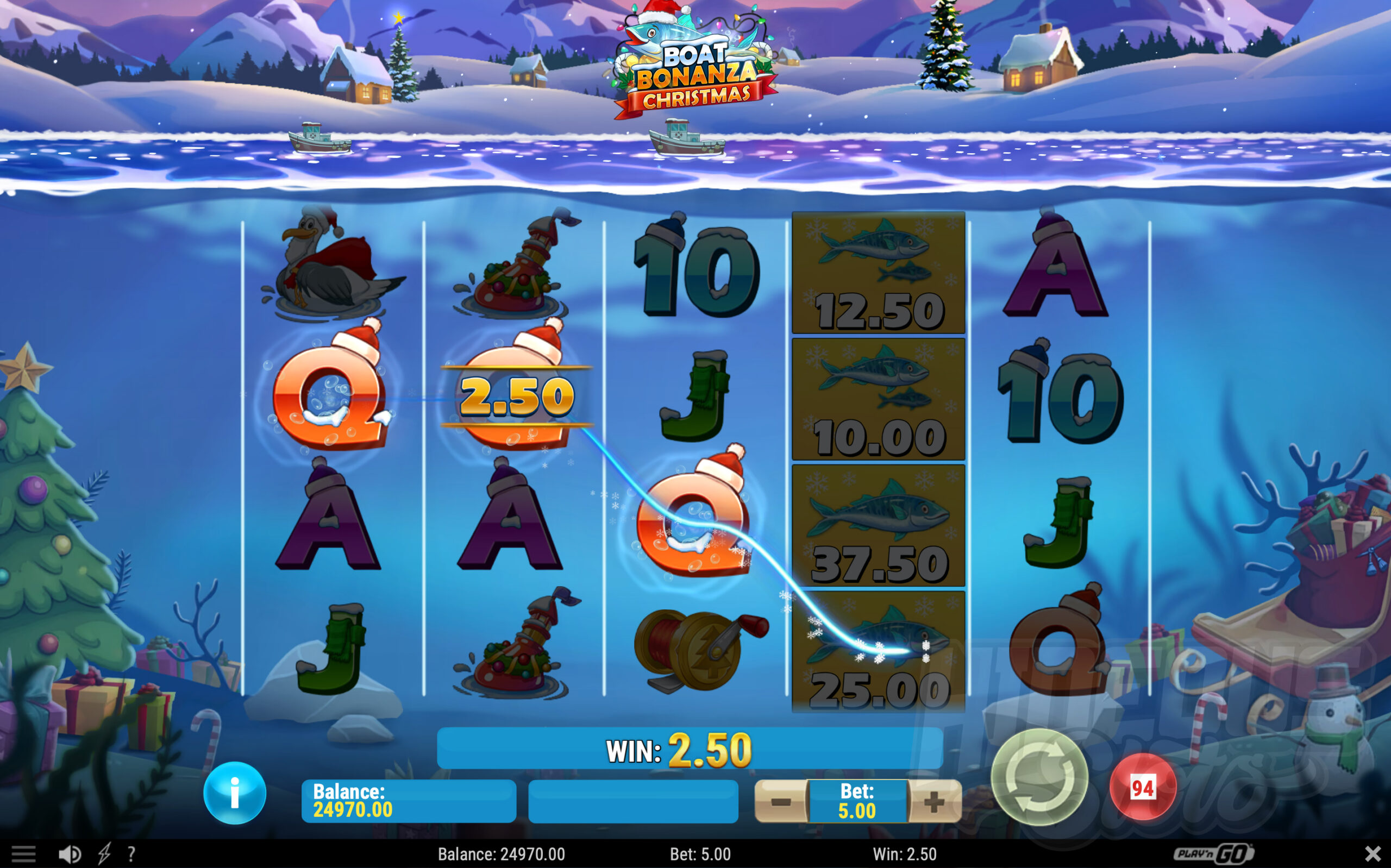 Boat Bonanza Christmas Offers Players 12 Fixed Win Lines