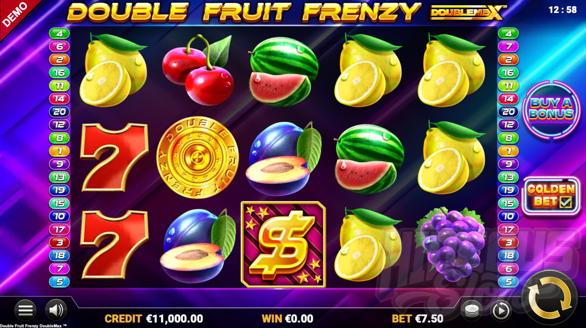 Double Fruit Frenzy DoubleMax Base Game