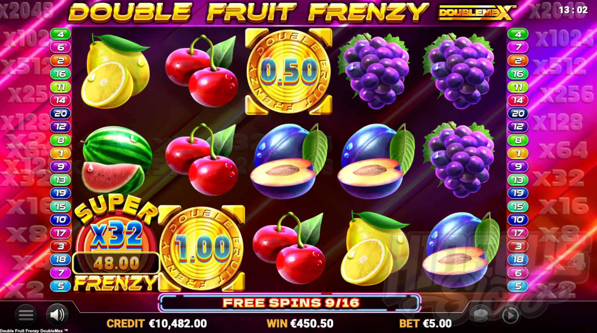 Double Fruit Frenzy DoubleMax Free Spins