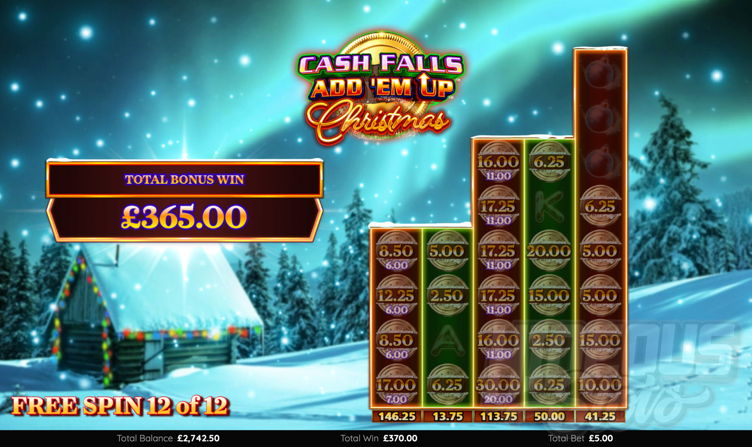 Cash Falls Add 'Em Up Christmas Free Games