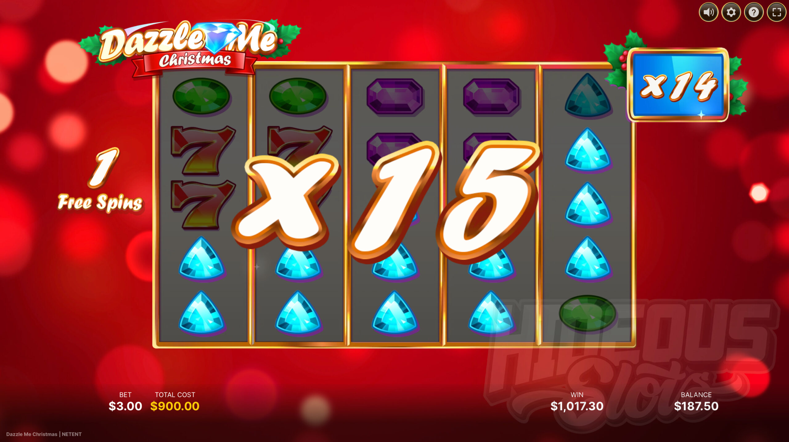 Dazzle Me Christmas Enhanced Free Spins Mode