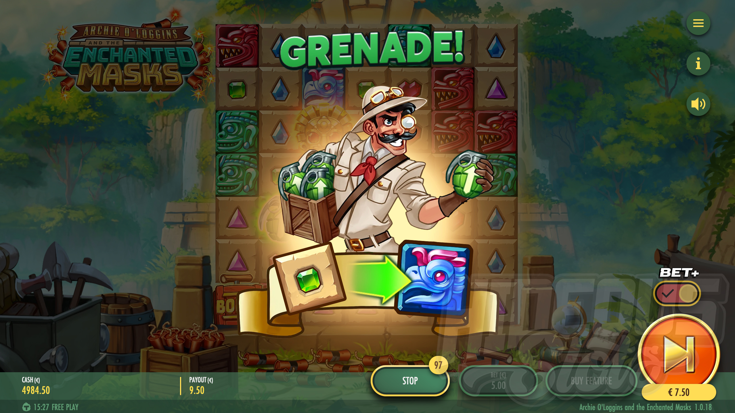 Archie O'Loggins and the Enchanted Masks Grenade Feature