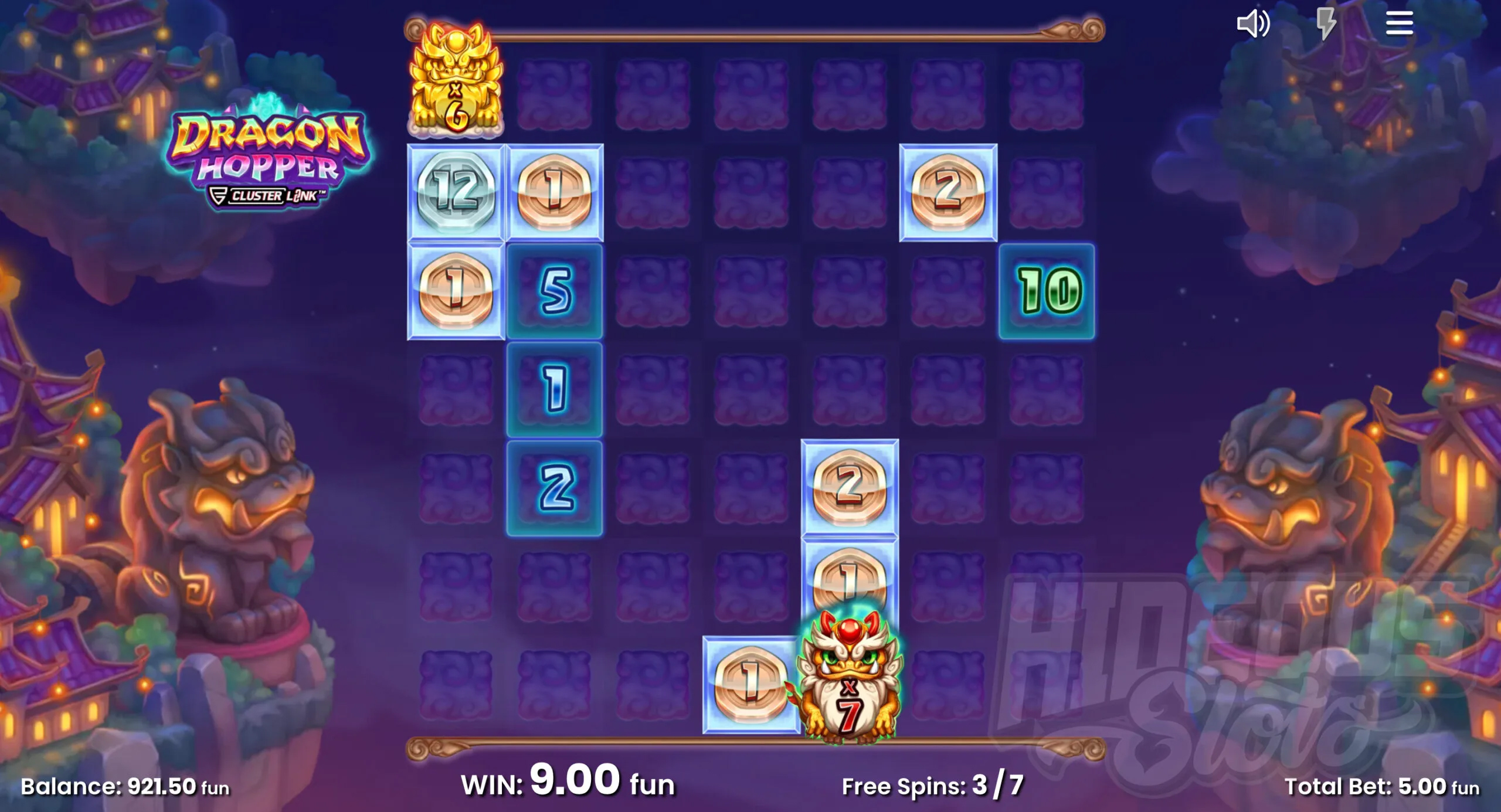 Only Fire Cloud Symbols, Instant Prize Symbols, Extra Spin Symbols and Blank Symbols Can Land in the Free Spins Feature