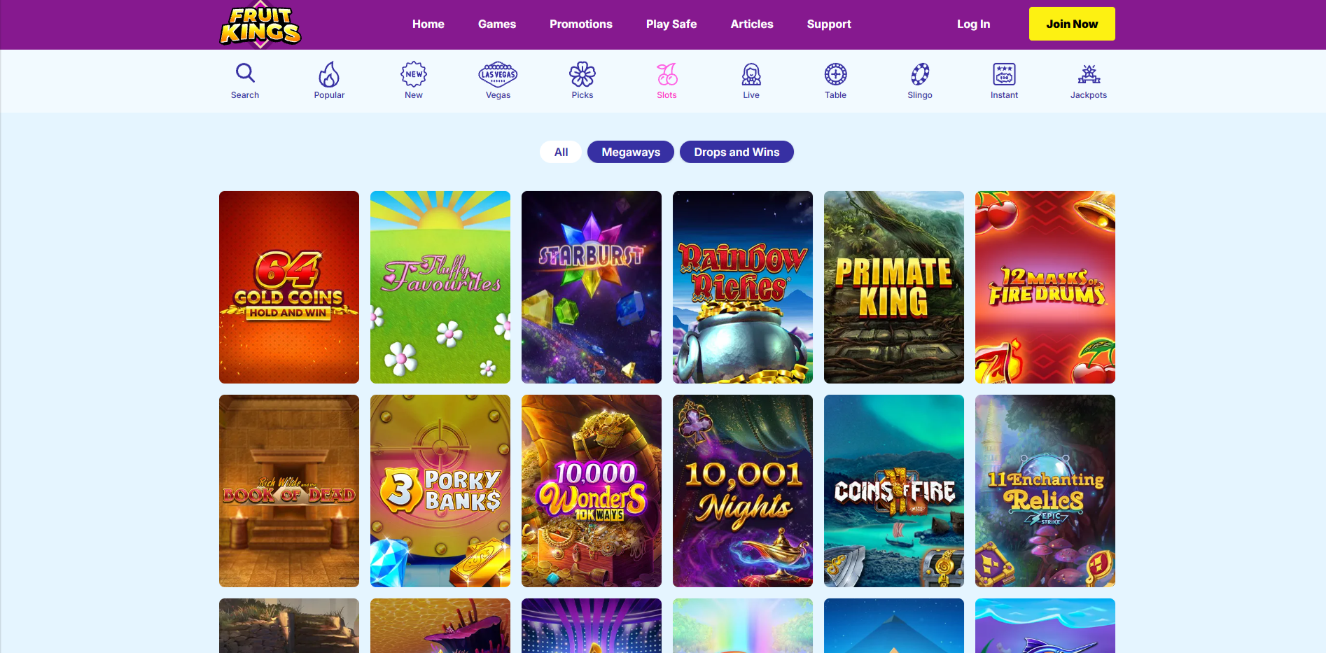 Fruit Kings Slot Selection