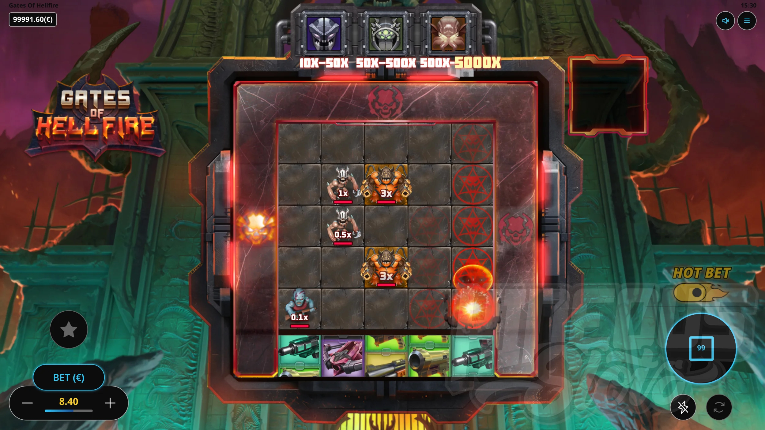 Enemies and Boss Enemies Will Land on the Enemy Grid Each Spin