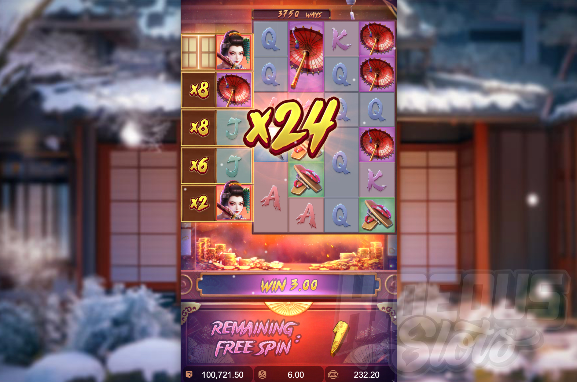 Geisha's Revenge Free Spins Feature