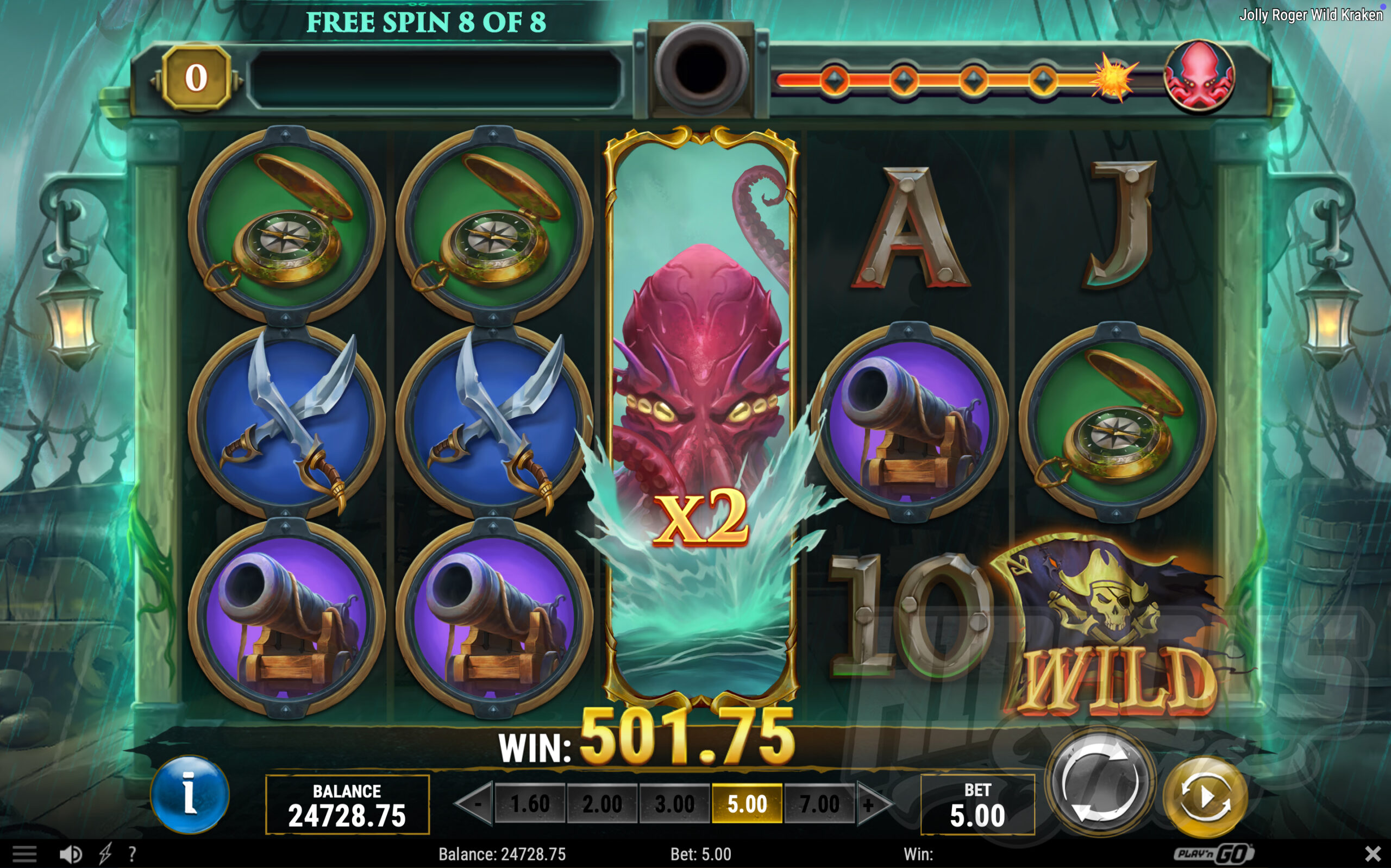 Jolly Roger Wild Kraken Free Spins