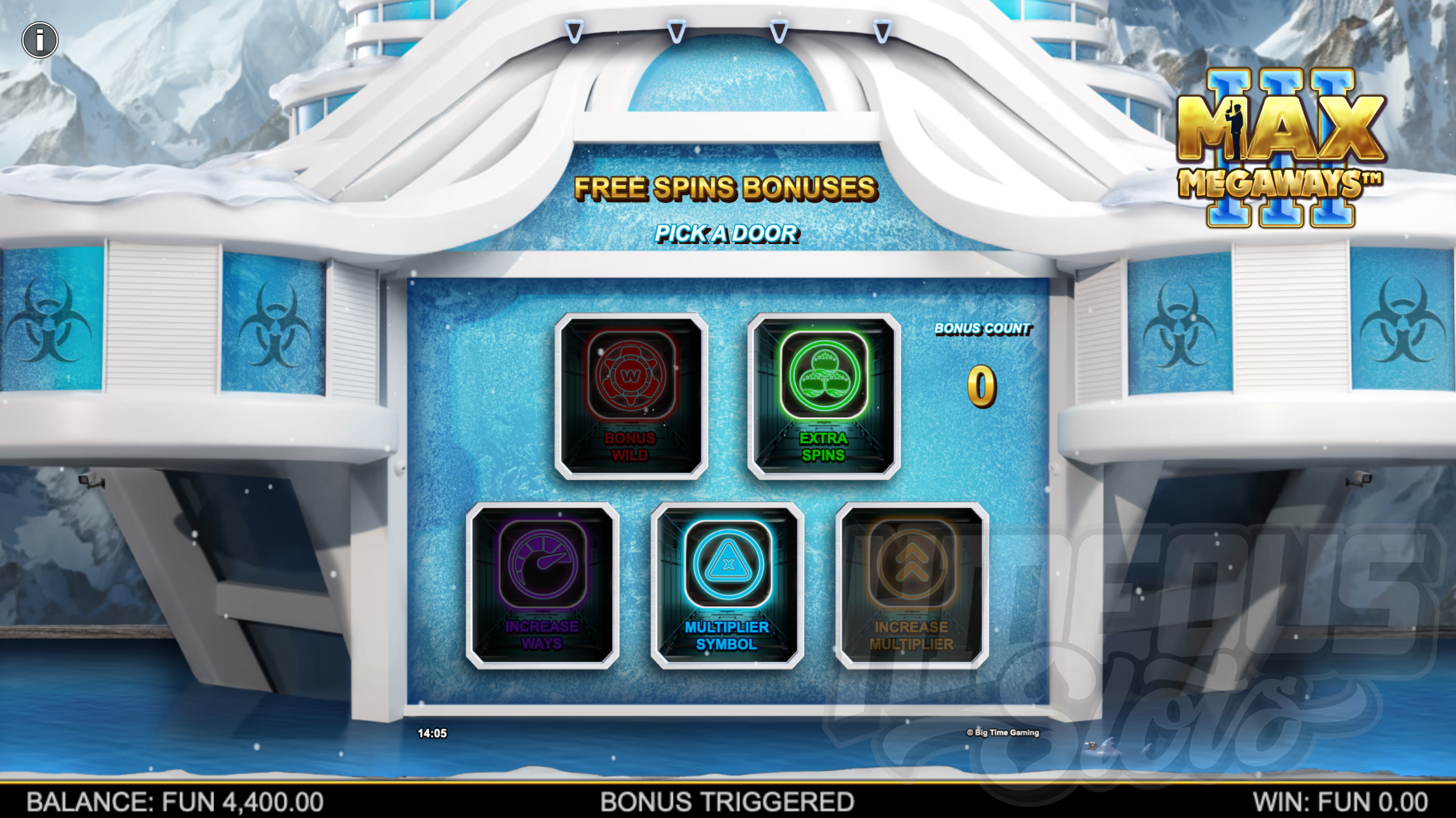 Before Free Spins Begin Players Must Choose 2 Doors to Reveal Free Spins Bonuses