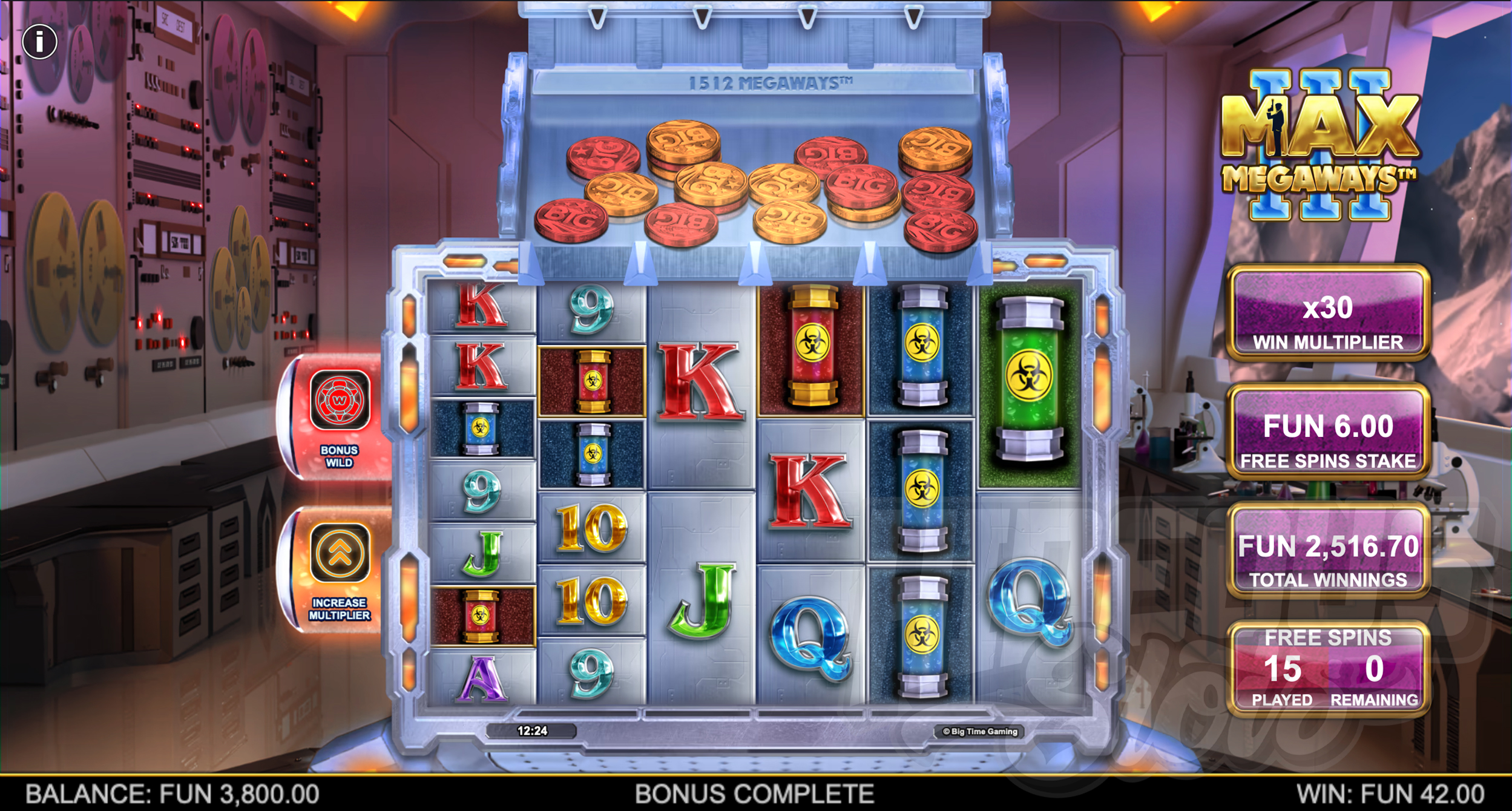 Max Megaways 3 Free Spins With Bonus Wild and Increase Multiplier Bonuses