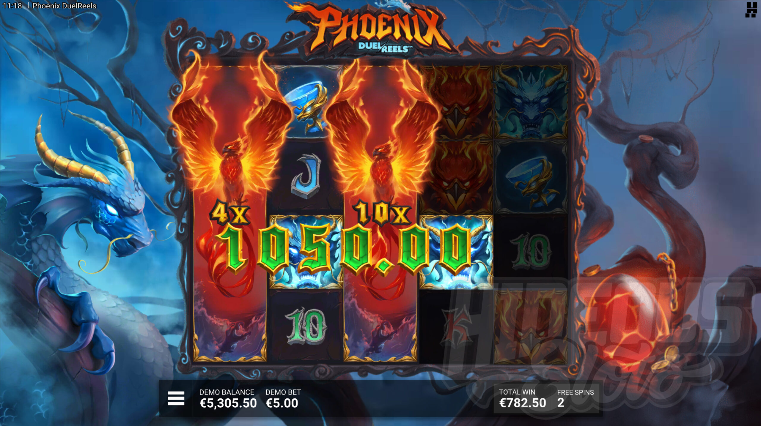 Phoenix DuelReels Fire and Water Bonus Game