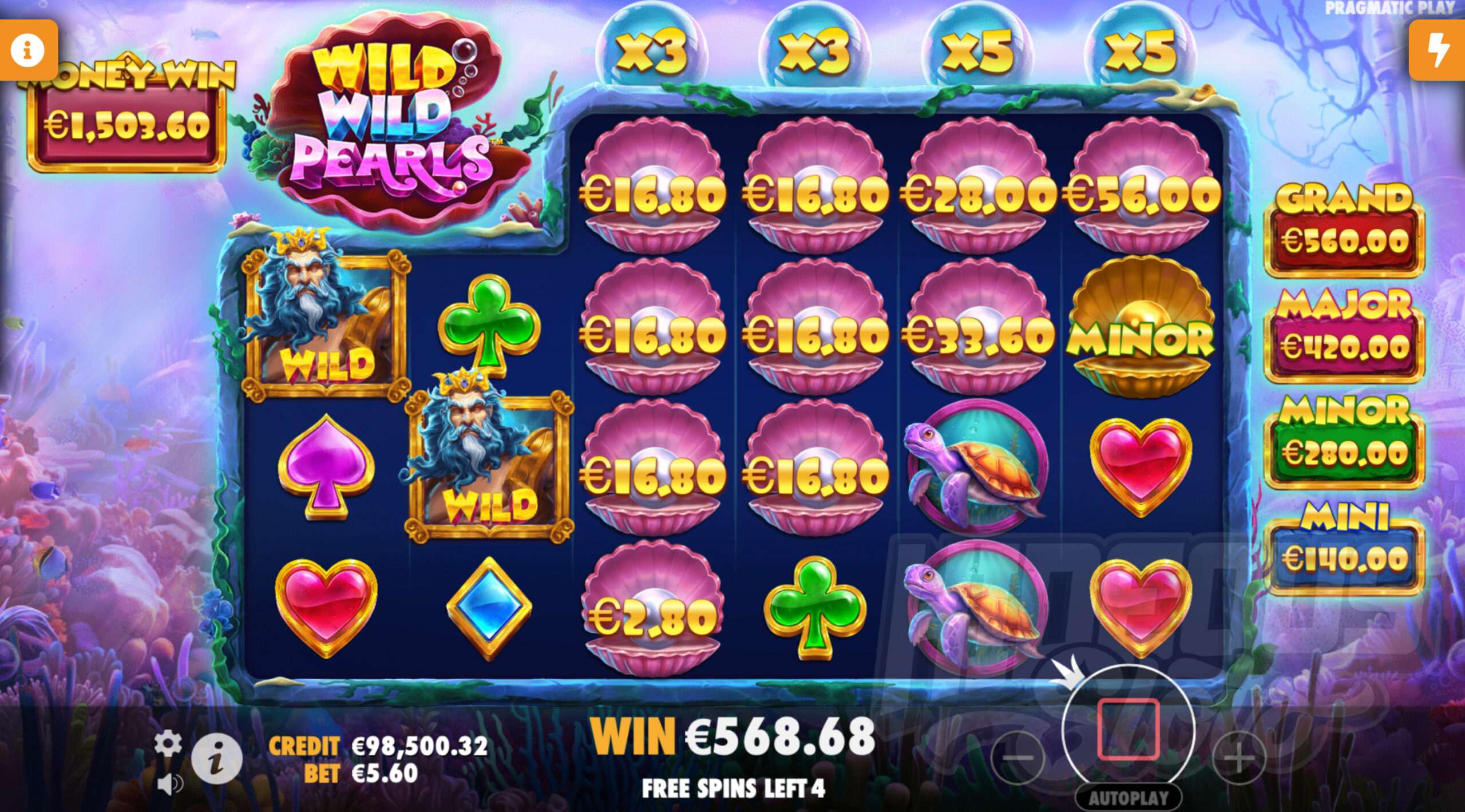 During Super Free Spins the Multipliers Above Reels 3-6 are Increased