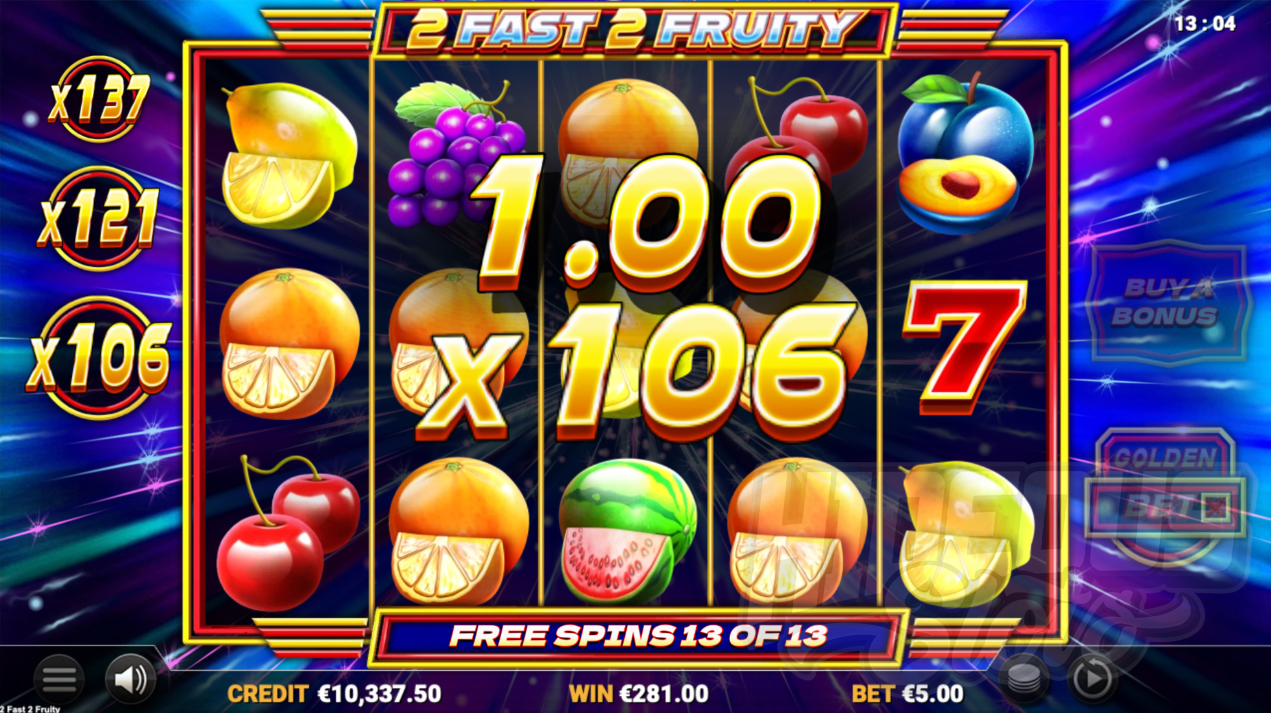 2 Fast 2 Fruity Free Spins